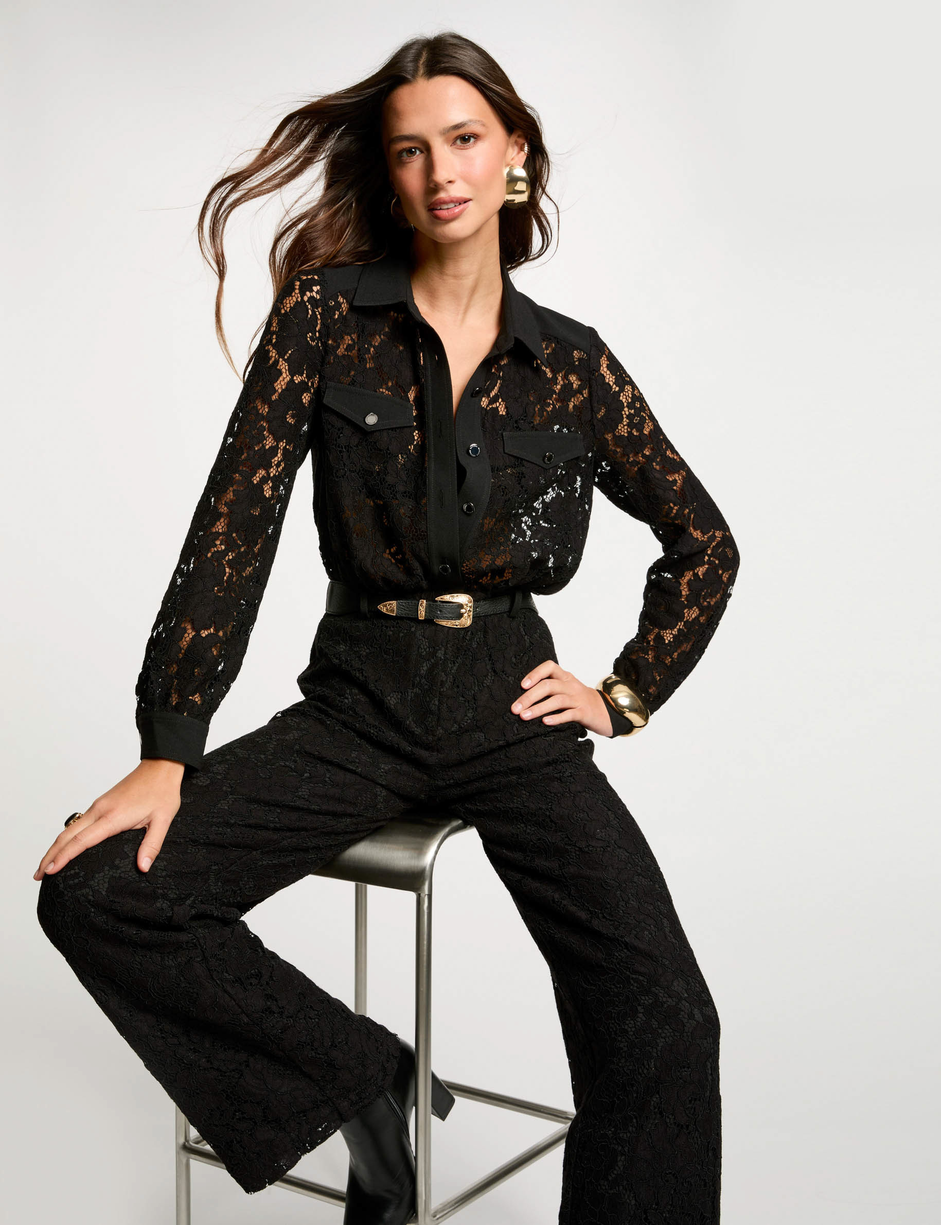lange kanten jumpsuit zwart vrouw Lange kanten jumpsuit zwart vrouw
