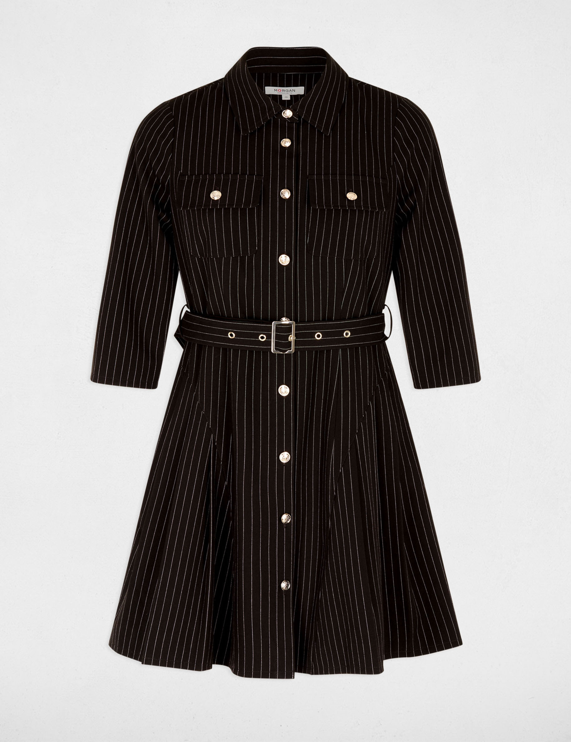 Robe courte ajust&eacute;e noir femme