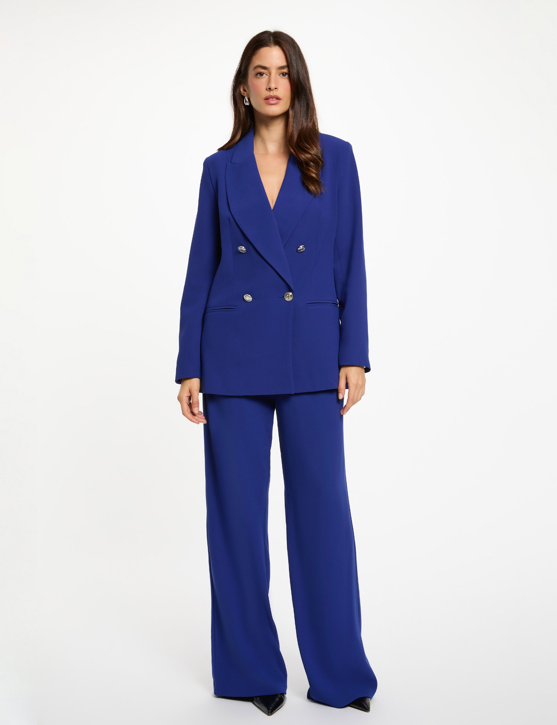 Blazer sans manches bleu pétrole femme