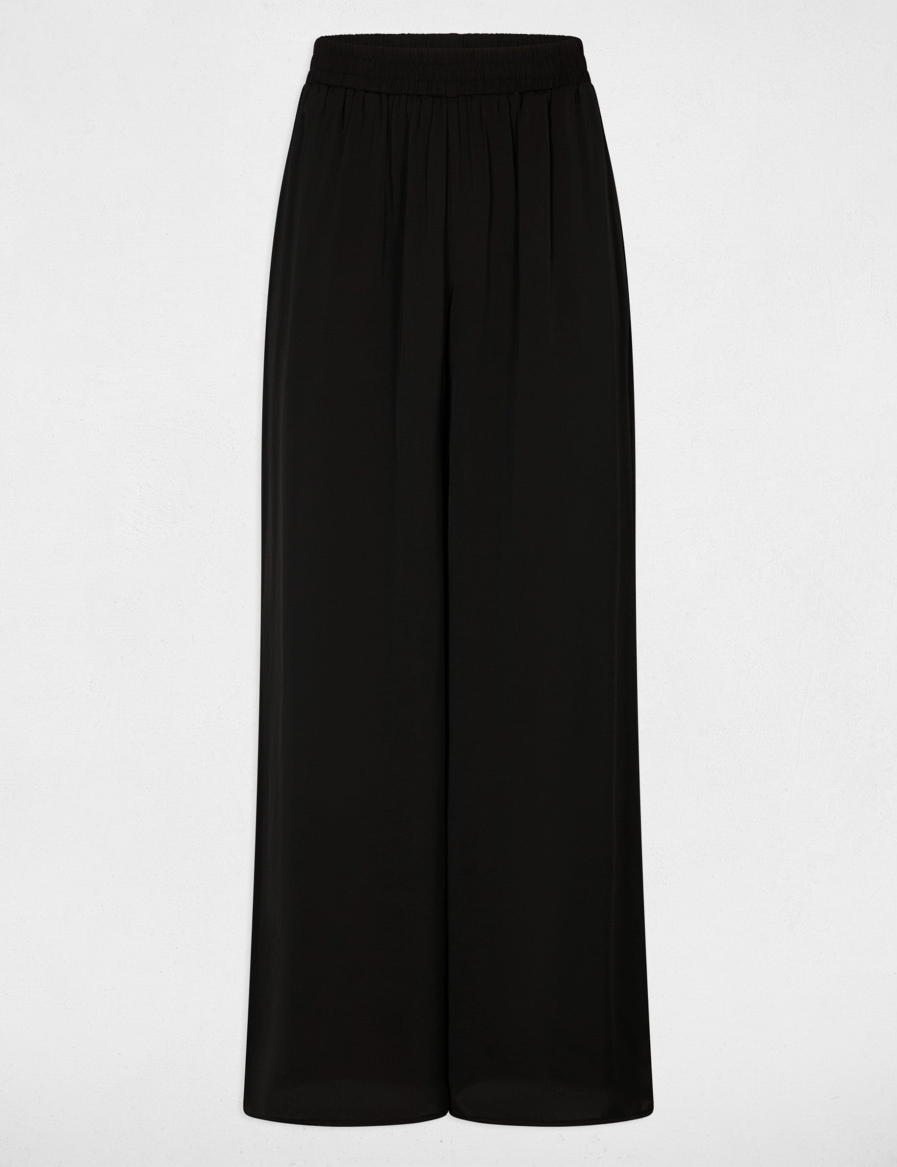 Pantalon large fluide noir femme