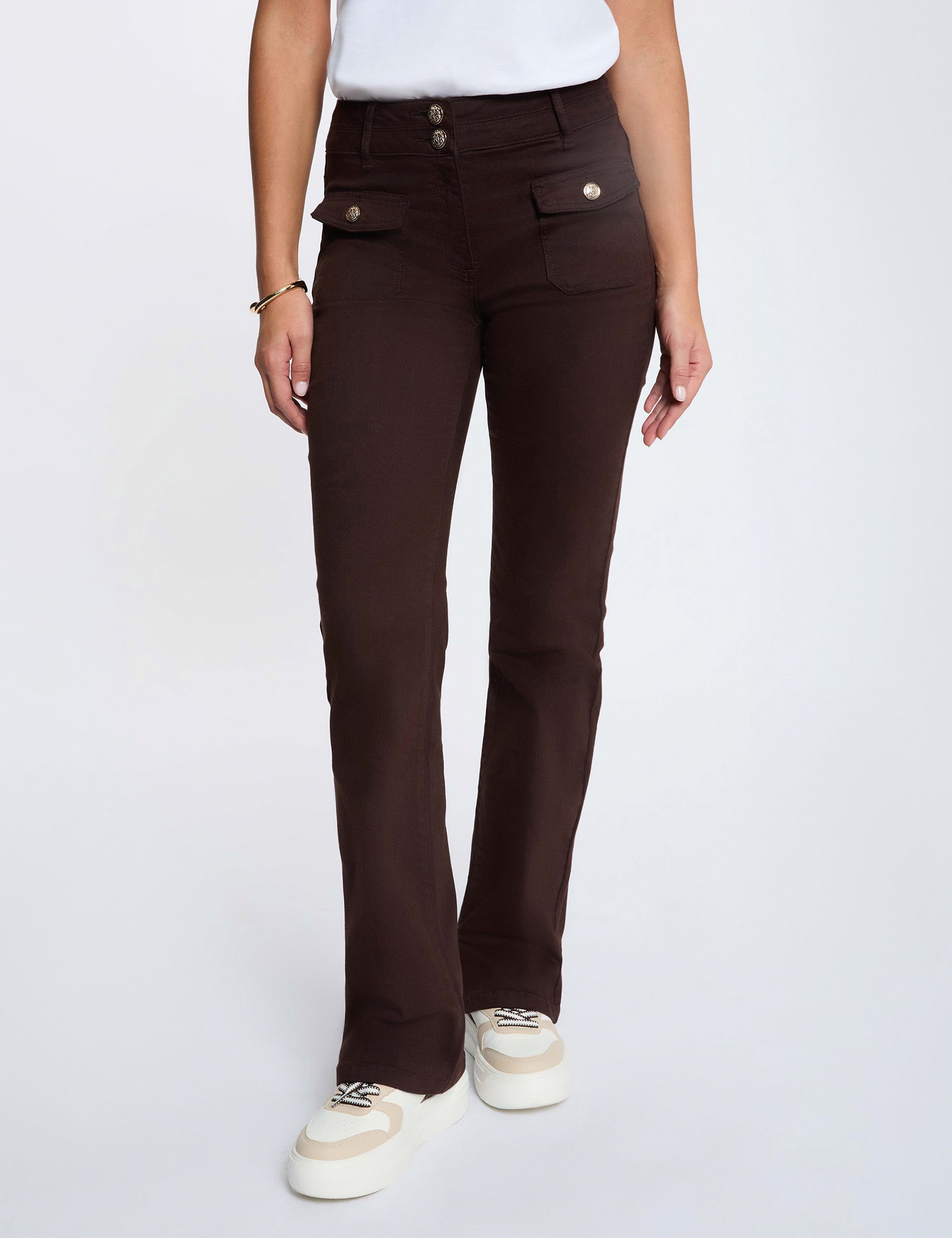 Bootcut broek donker bruin vrouw