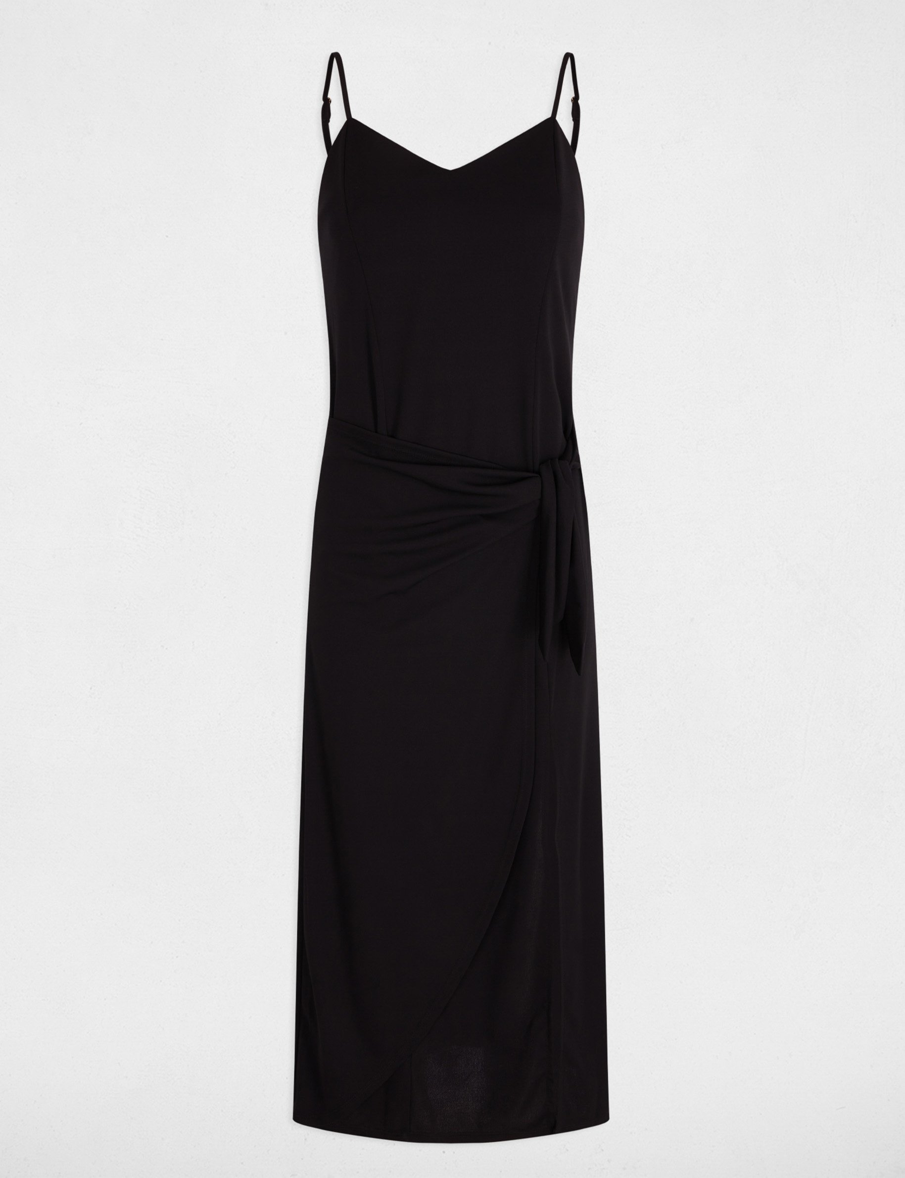 robe midi ajustee fendue noir femme Robe midi ajustée fendue noir femme