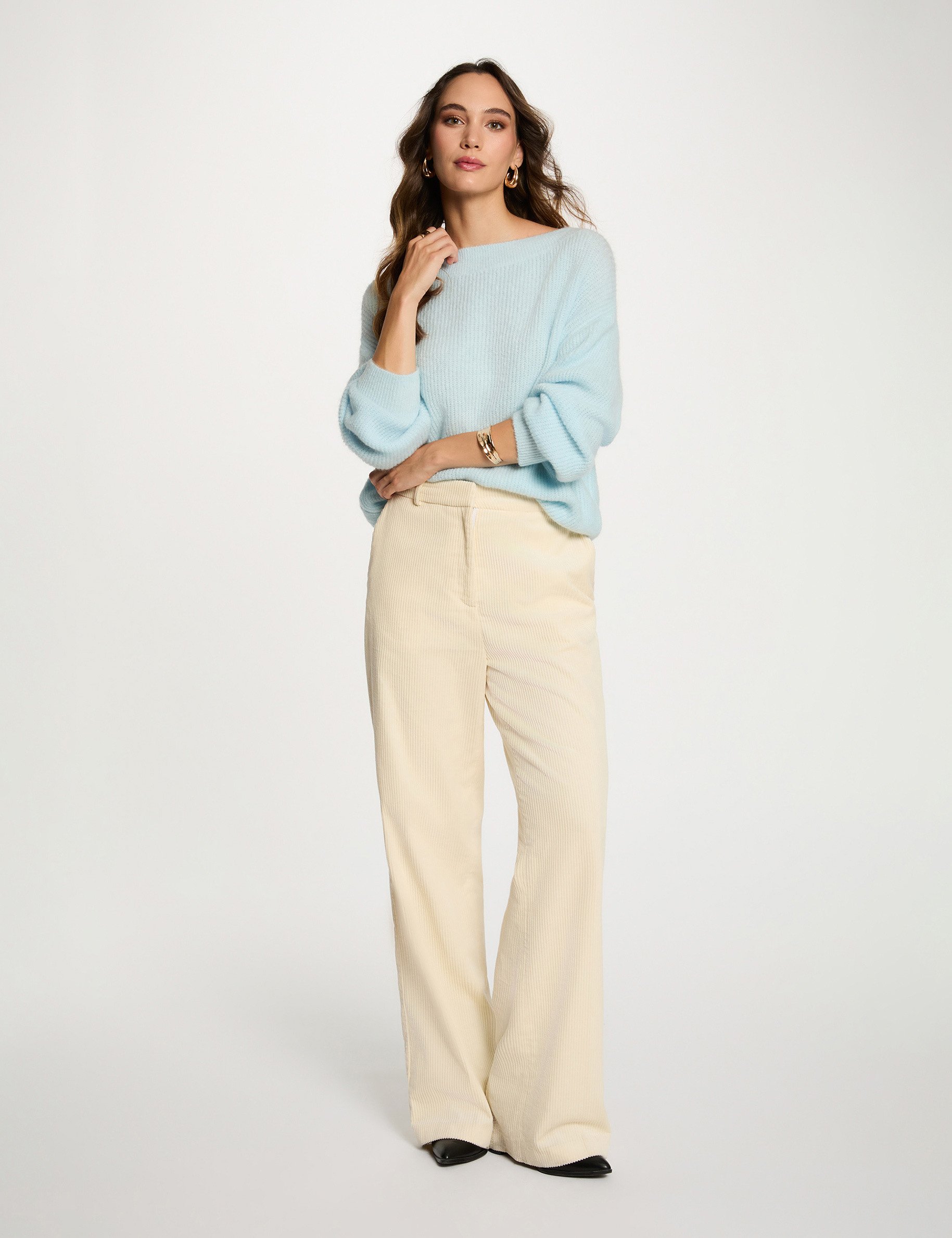 pull col rond bleu ciel femme Pull col rond bleu ciel femme