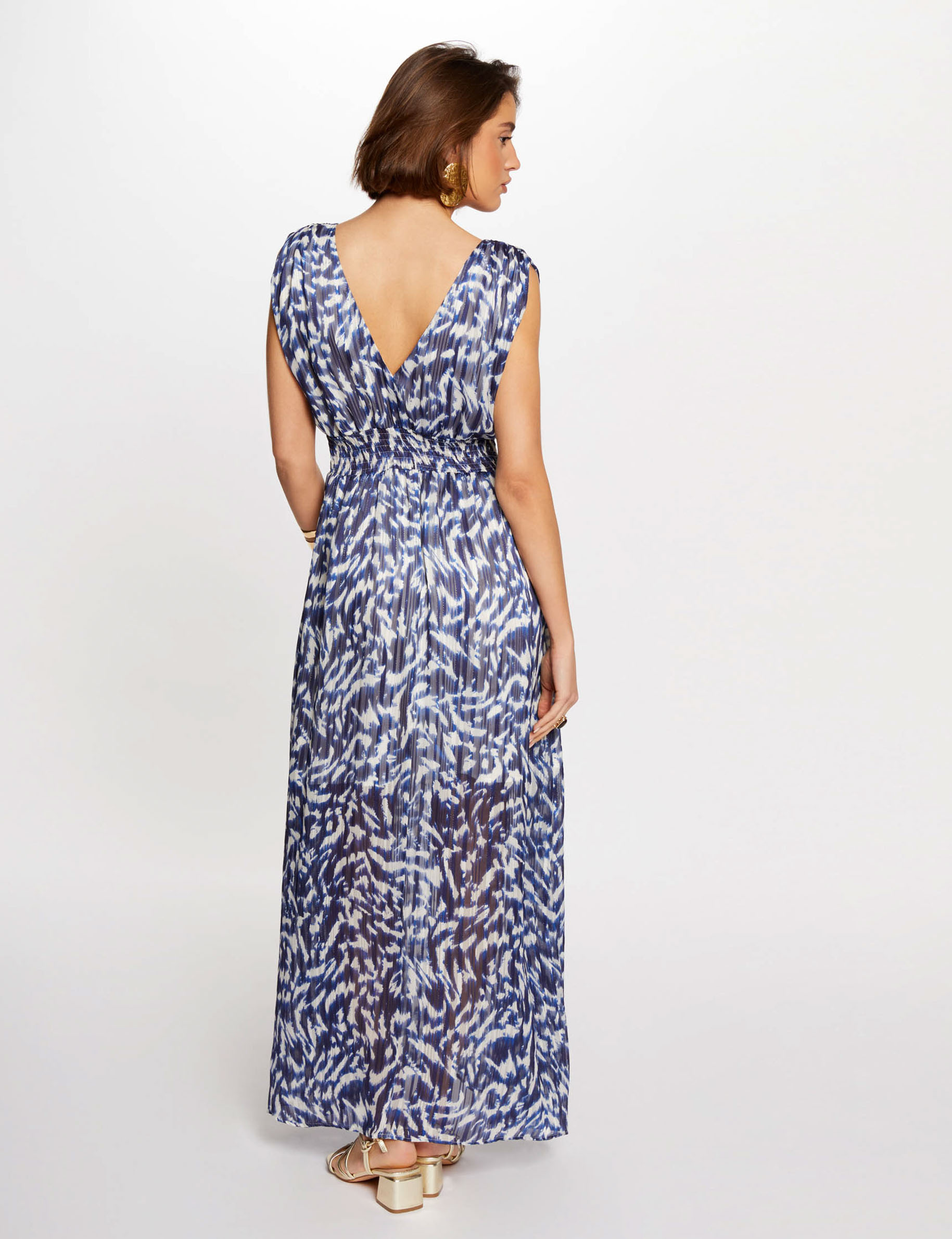 robe longue cintree imprimee multico femme Robe longue cintrée imprimée multico femme