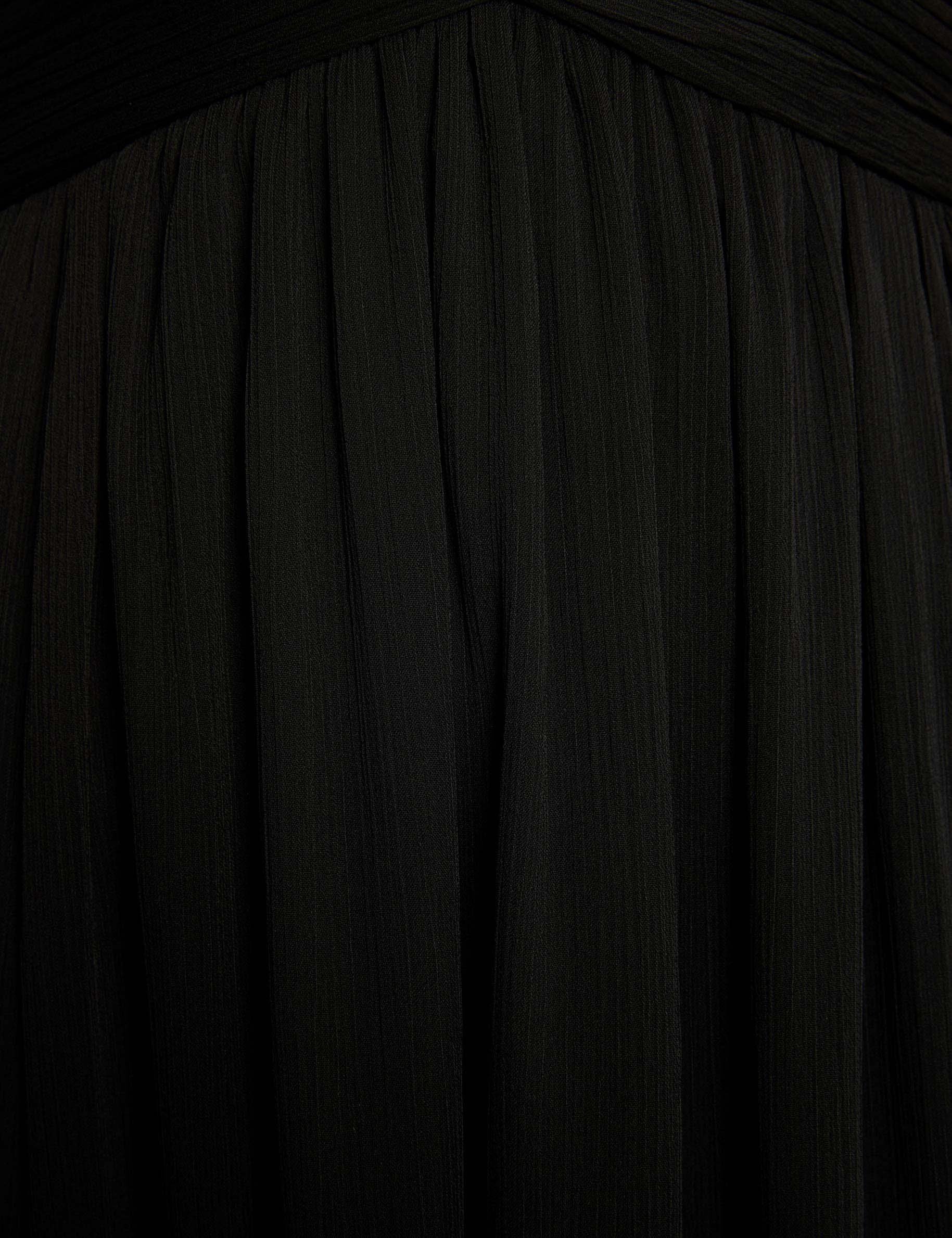 robe longue droite fluide noir femme null