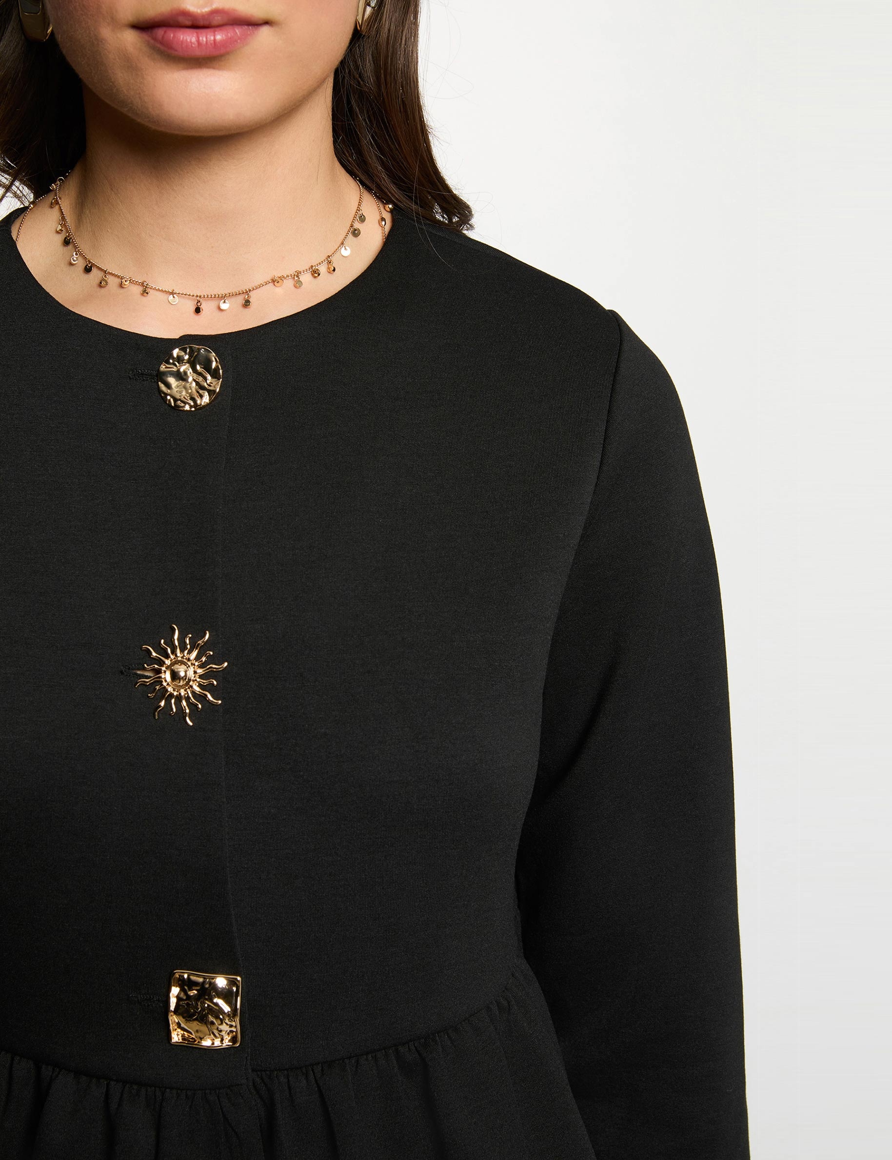 Lang vest met lange mouwen zwart vrouw