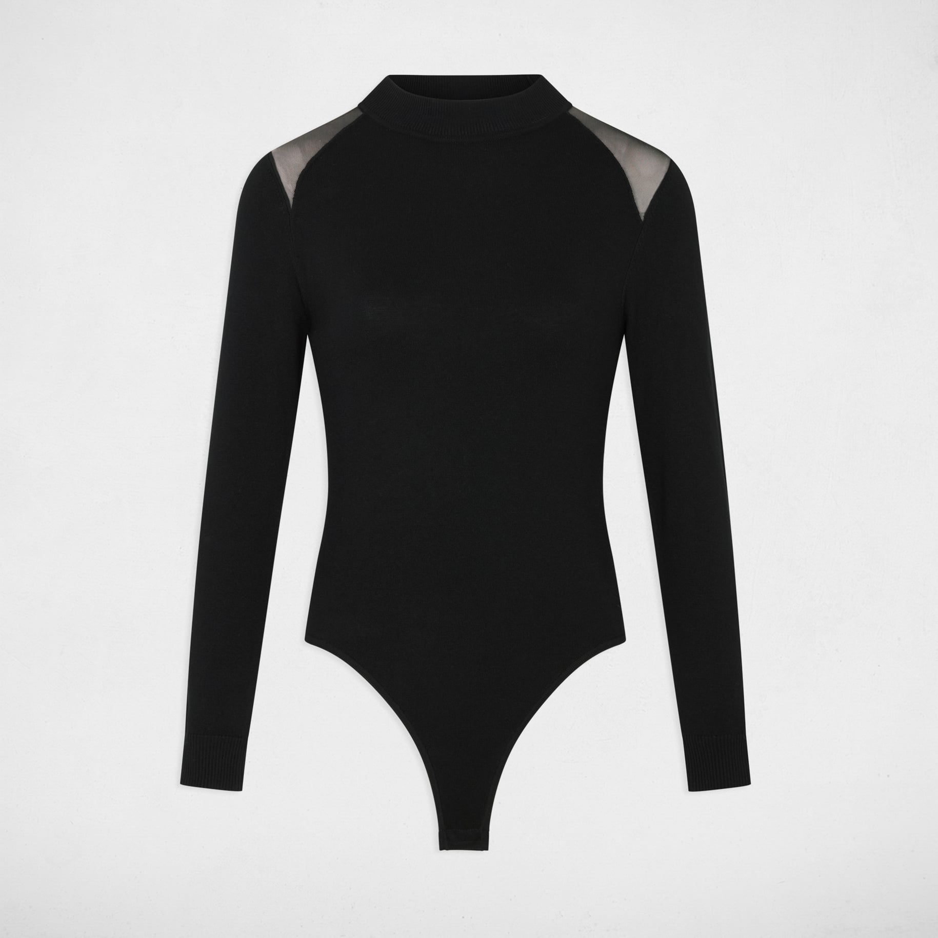 Body &eacute;paule transparente noir femme