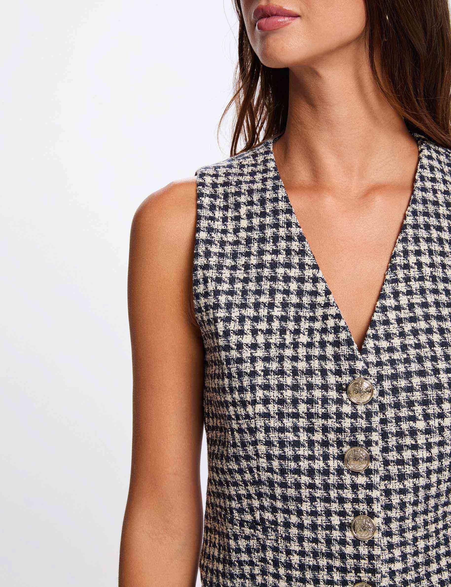 Gilet sans manches ajusté multicolore femme