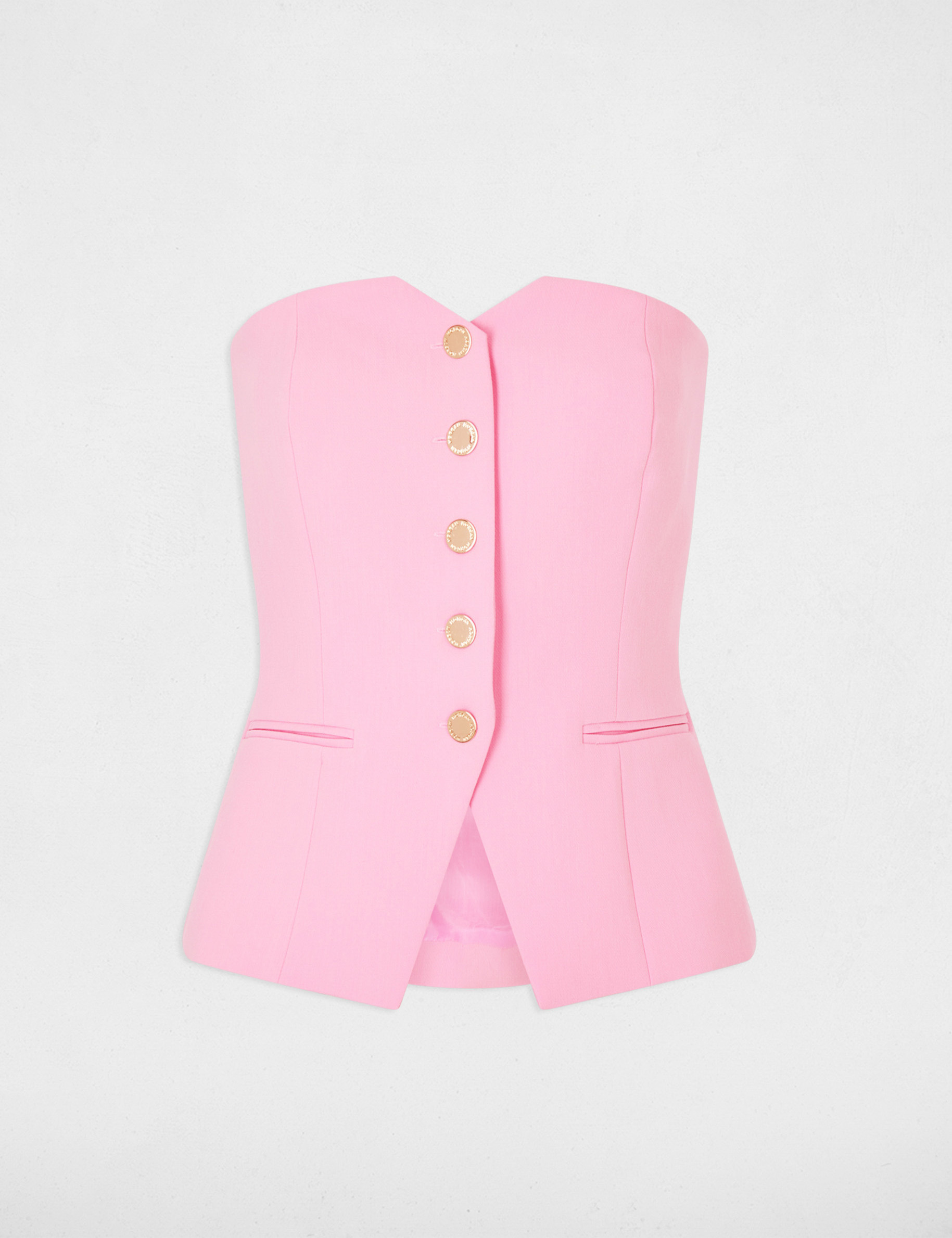 Bustier cintr&eacute; sans manches rose clair femme