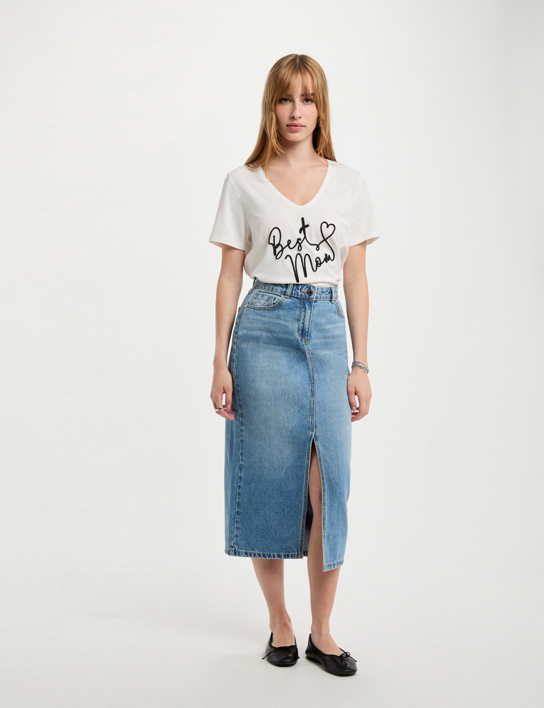 t shirt a inscription blanc femme T-shirt à inscription blanc femme