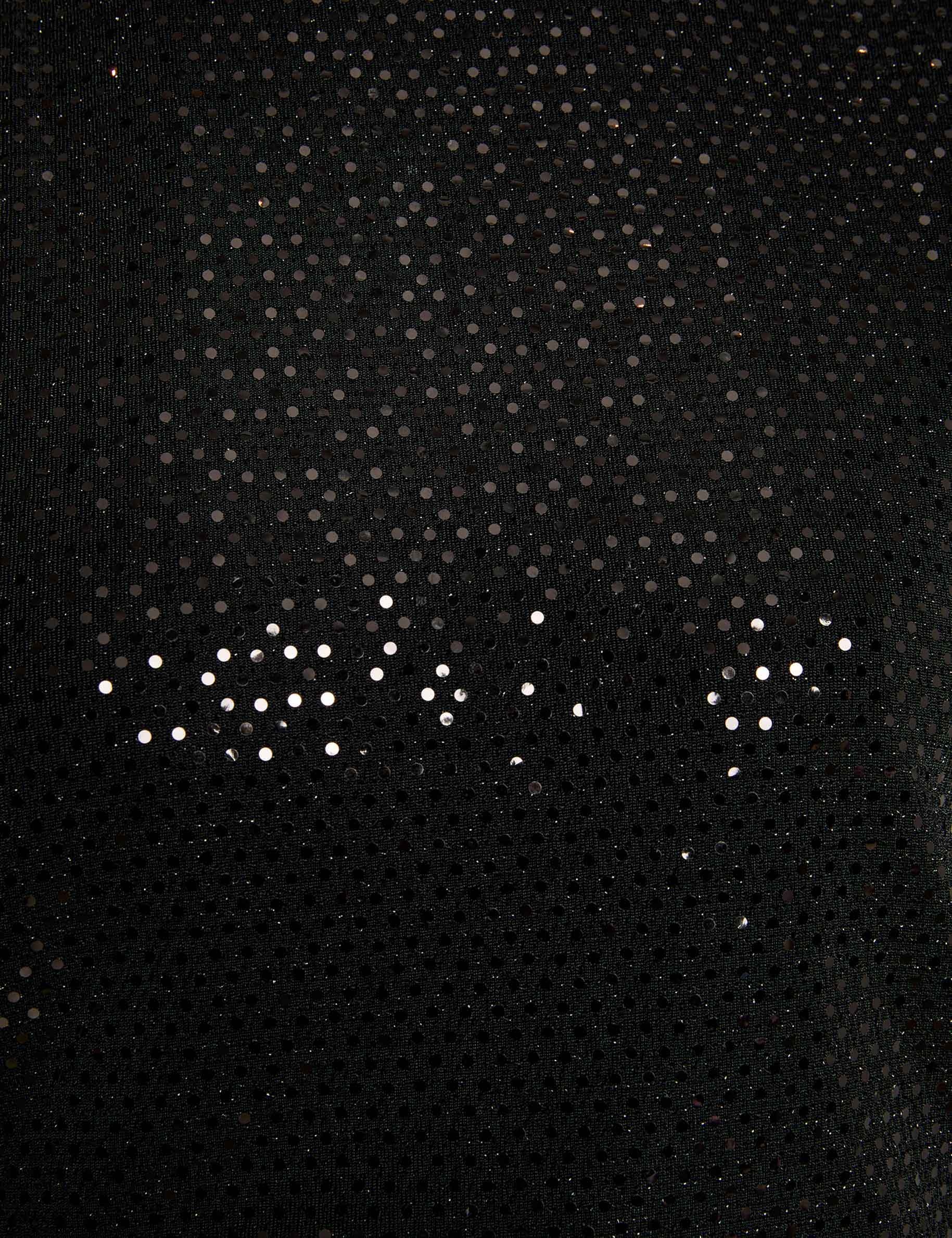 t shirt sequins col montant noir femme null
