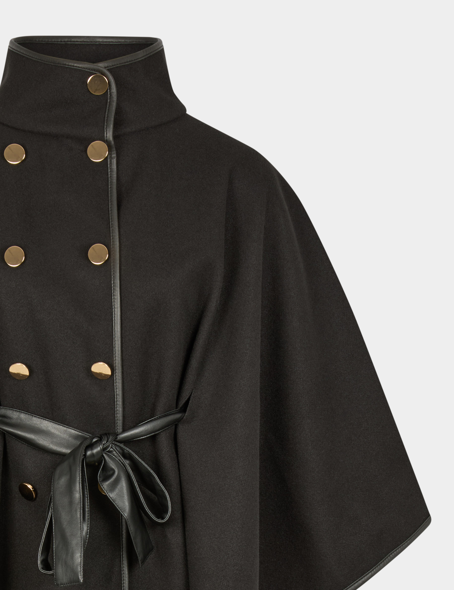 Poncho col montant noir femme