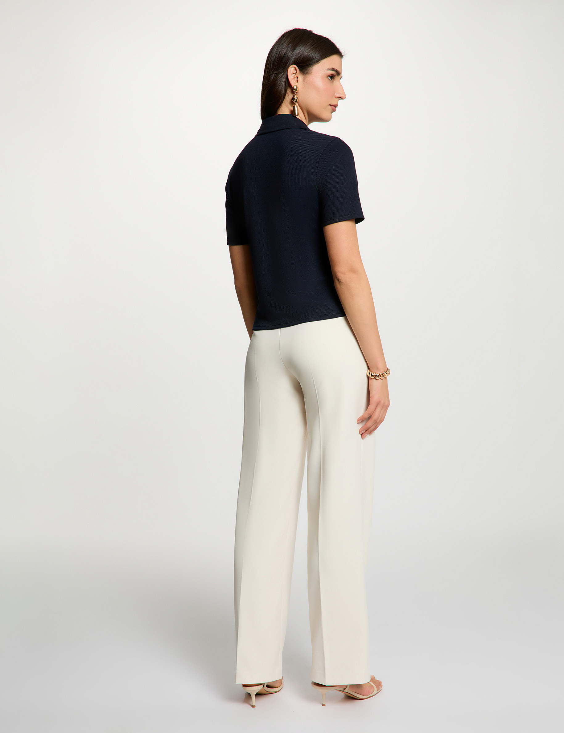 T-shirt manches courtes bleu marine femme