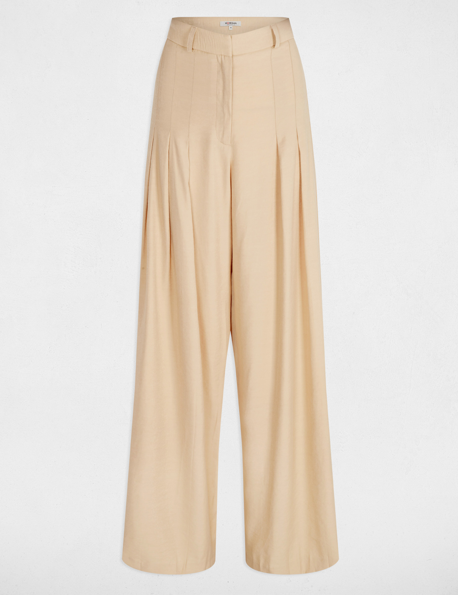 pantalon large a pinces creme femme Pantalon large à pinces creme femme