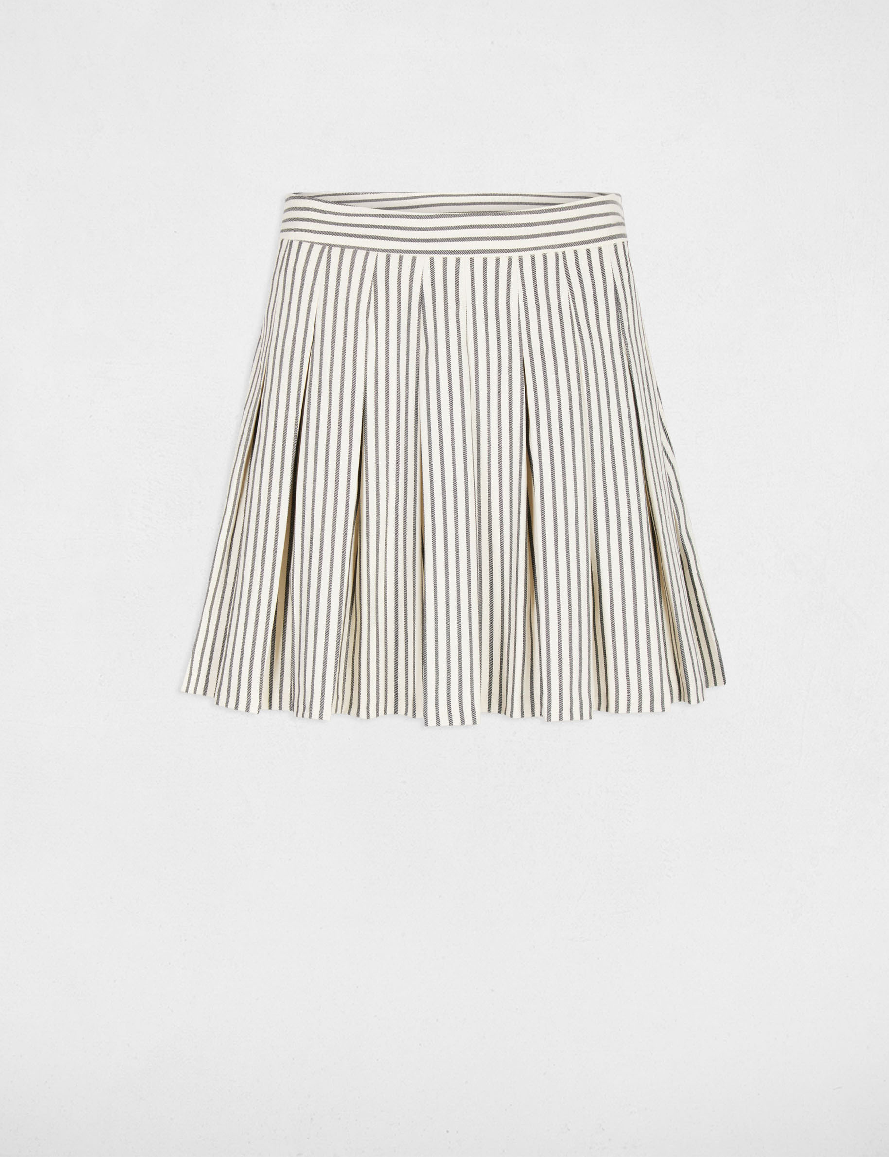 Jupe courte pliss&eacute;e ivoire femme