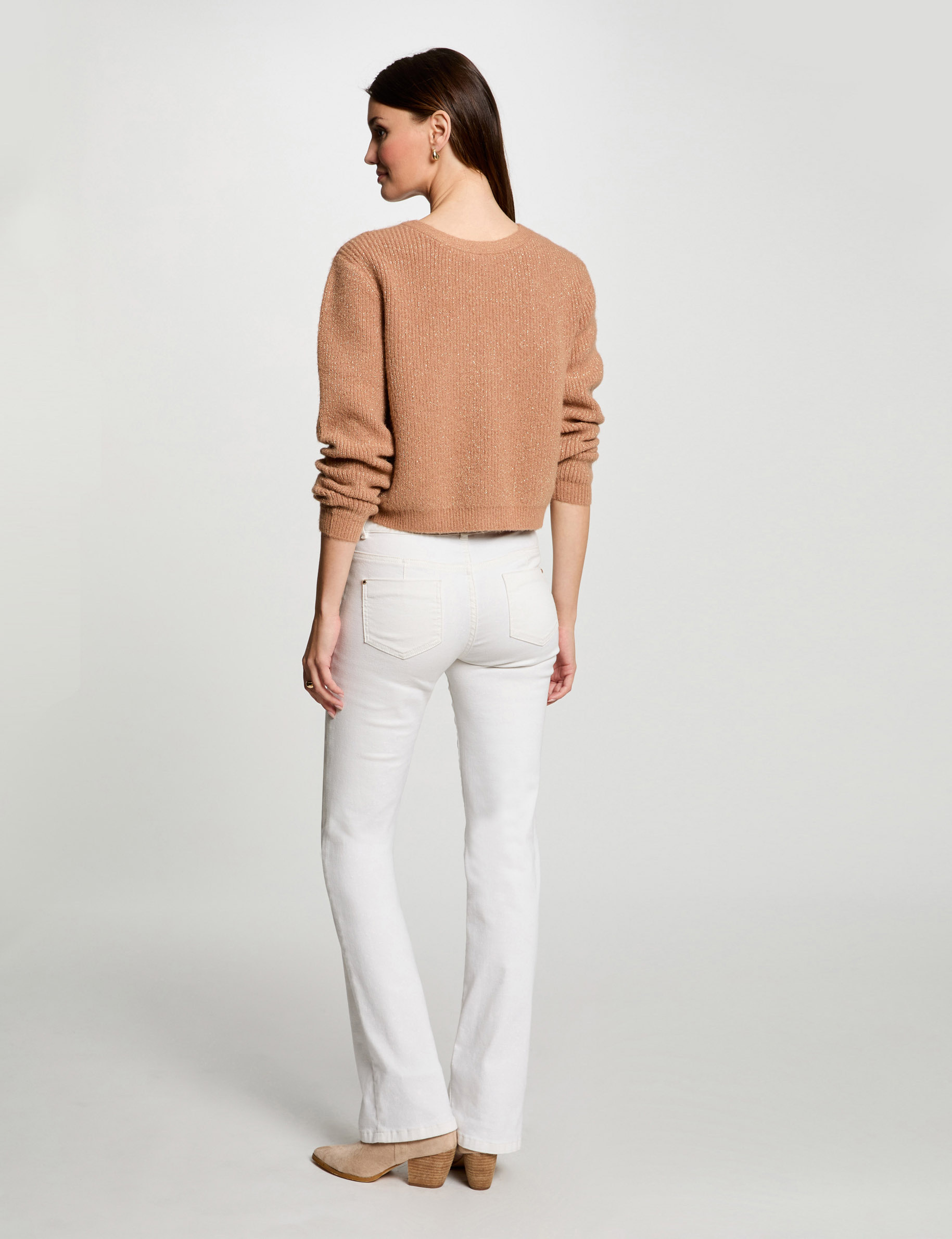 vest met v hals camel vrouw Vest met V-hals camel vrouw