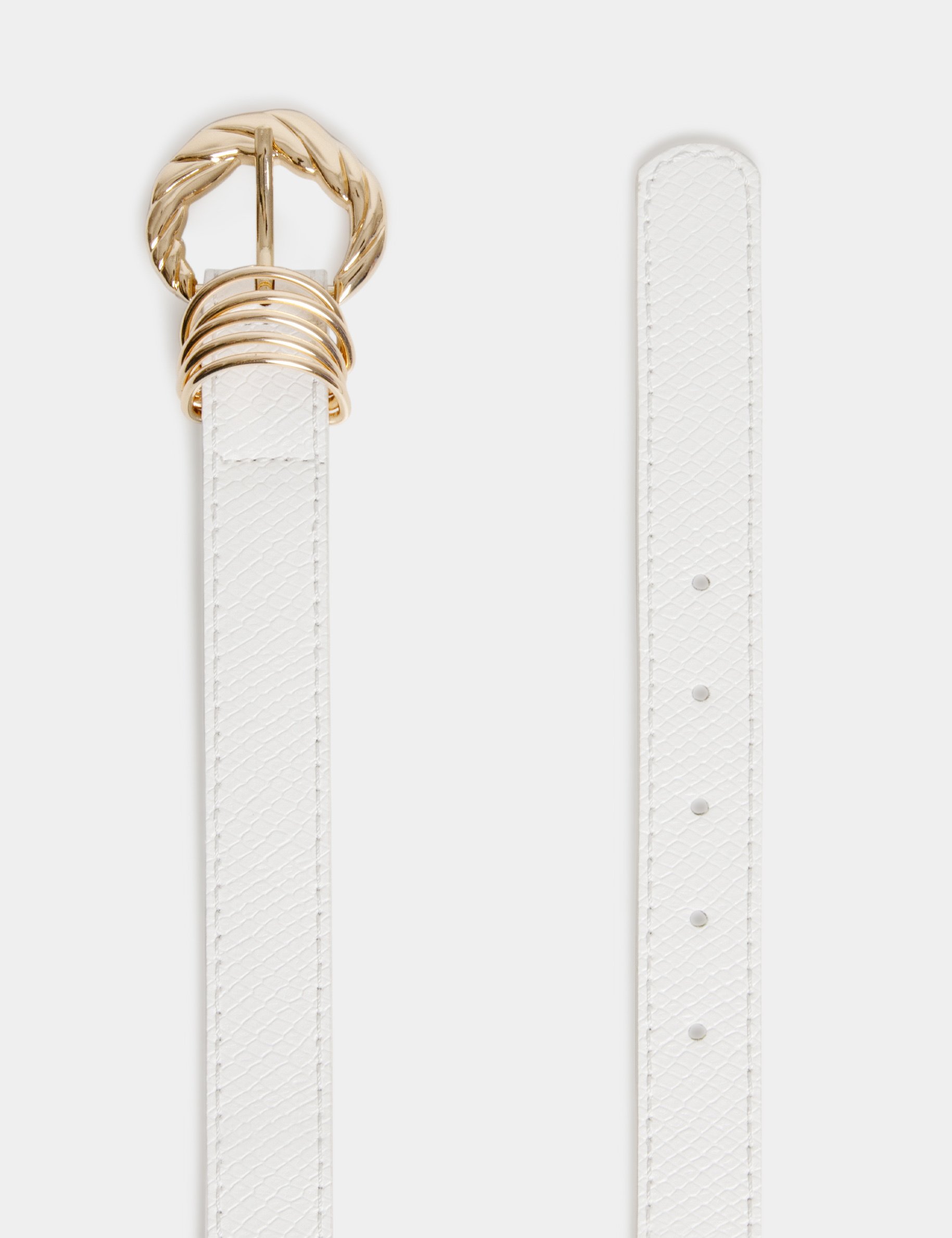 Ceinture croco avec anneaux dore femme