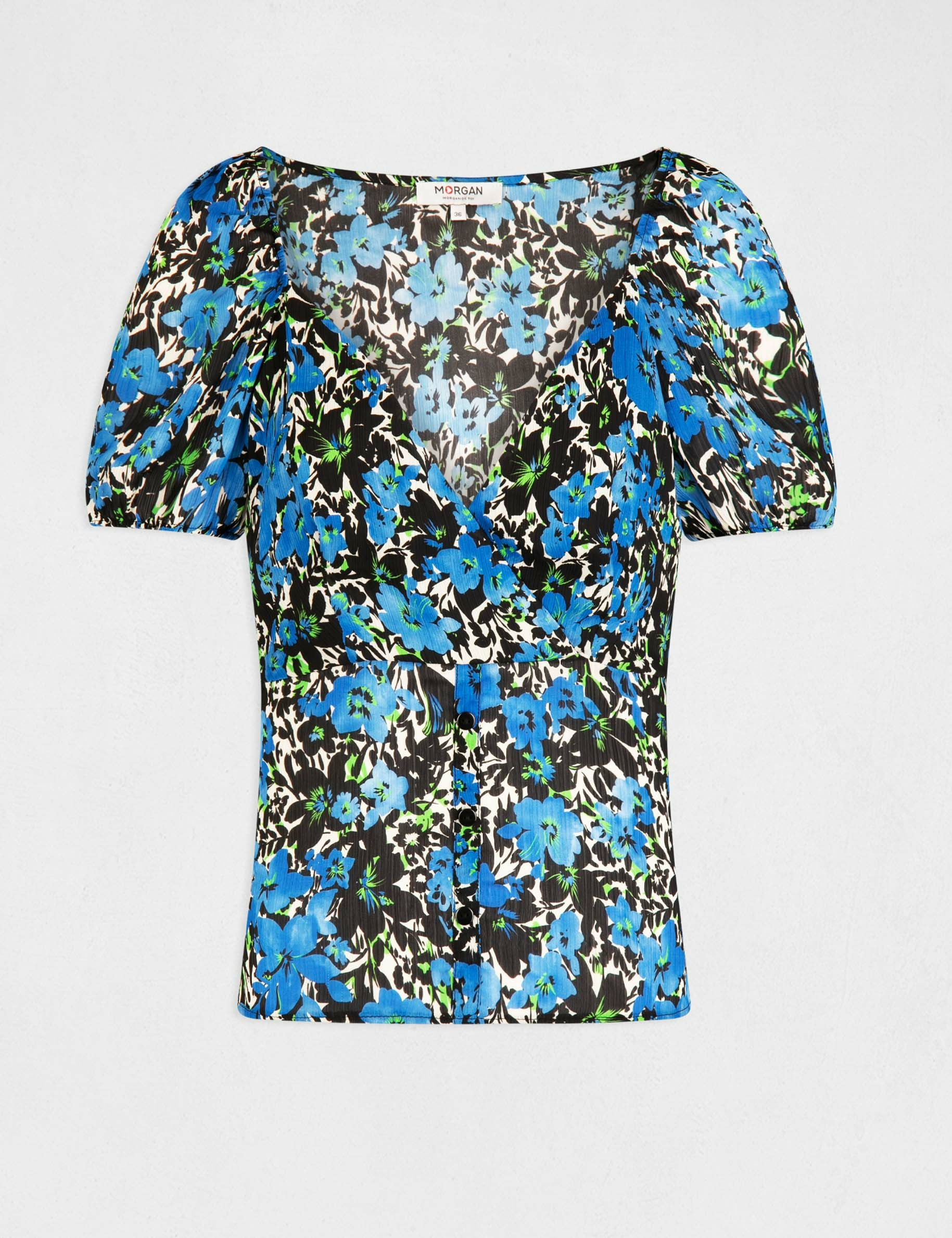 T-shirt manches courtes imprimé floral multico femme