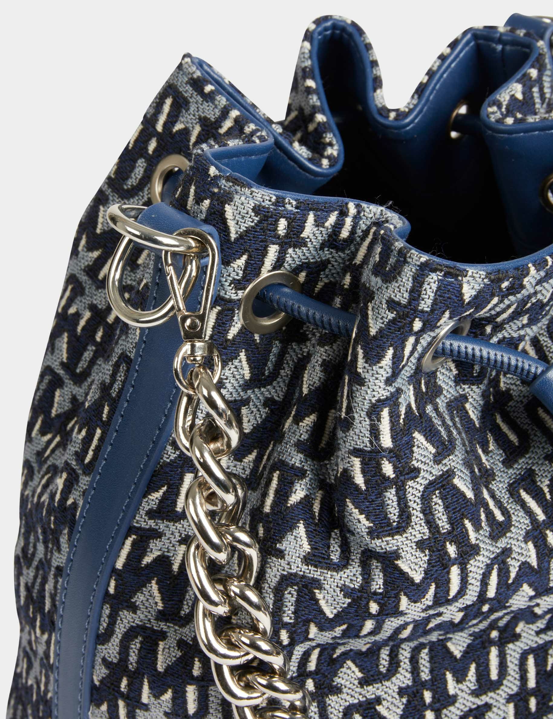Emmertas met monogramprint stone washed denim vrouw