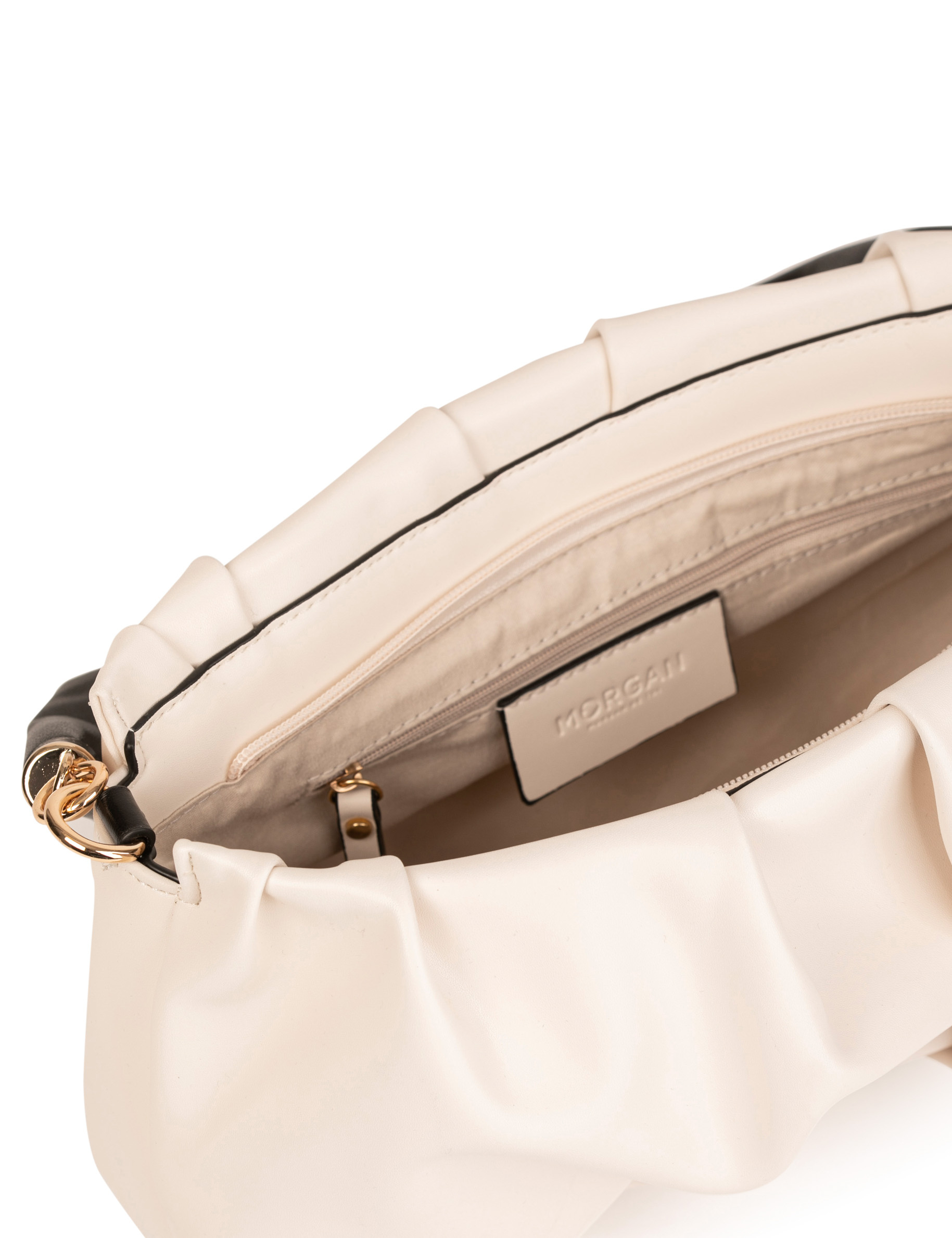 Sac pochette avec fronces beige femme