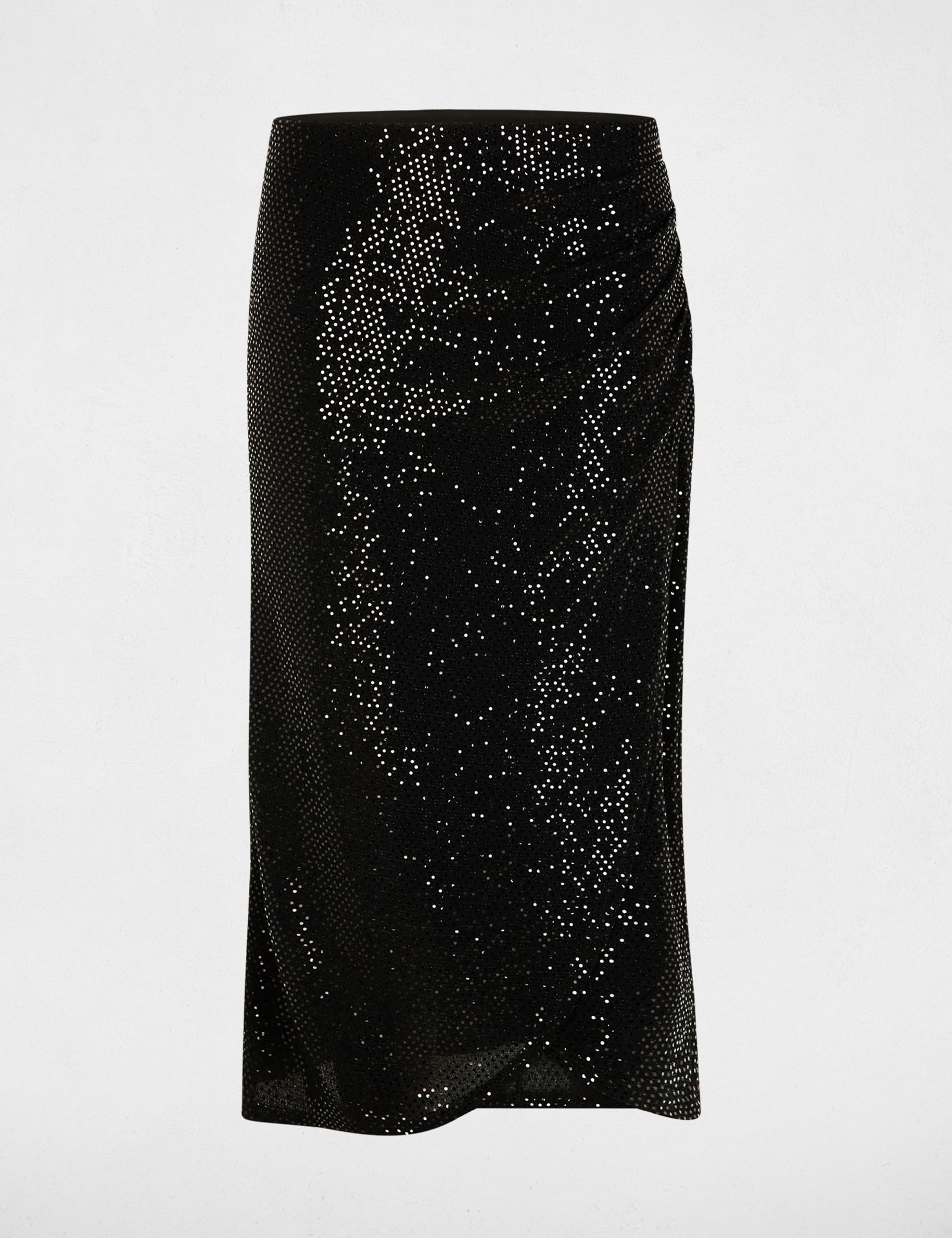 Jupe portefeuille ajustée noir femme