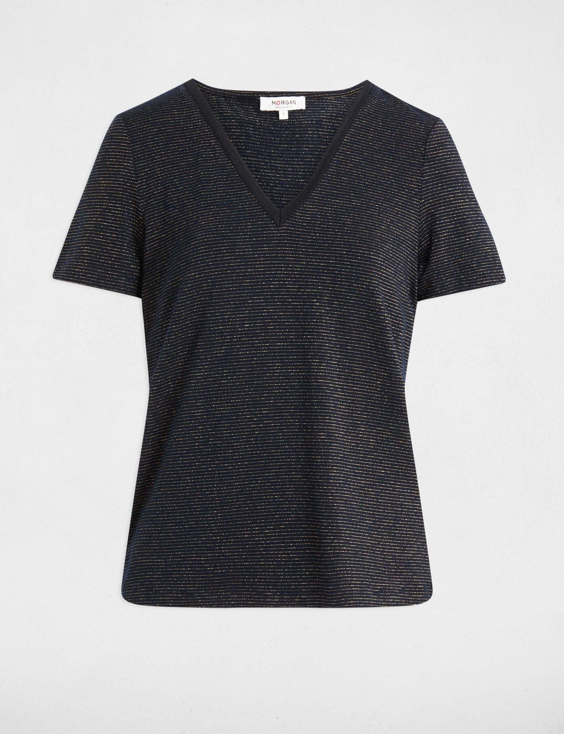 T-shirt manches courtes bleu marine femme