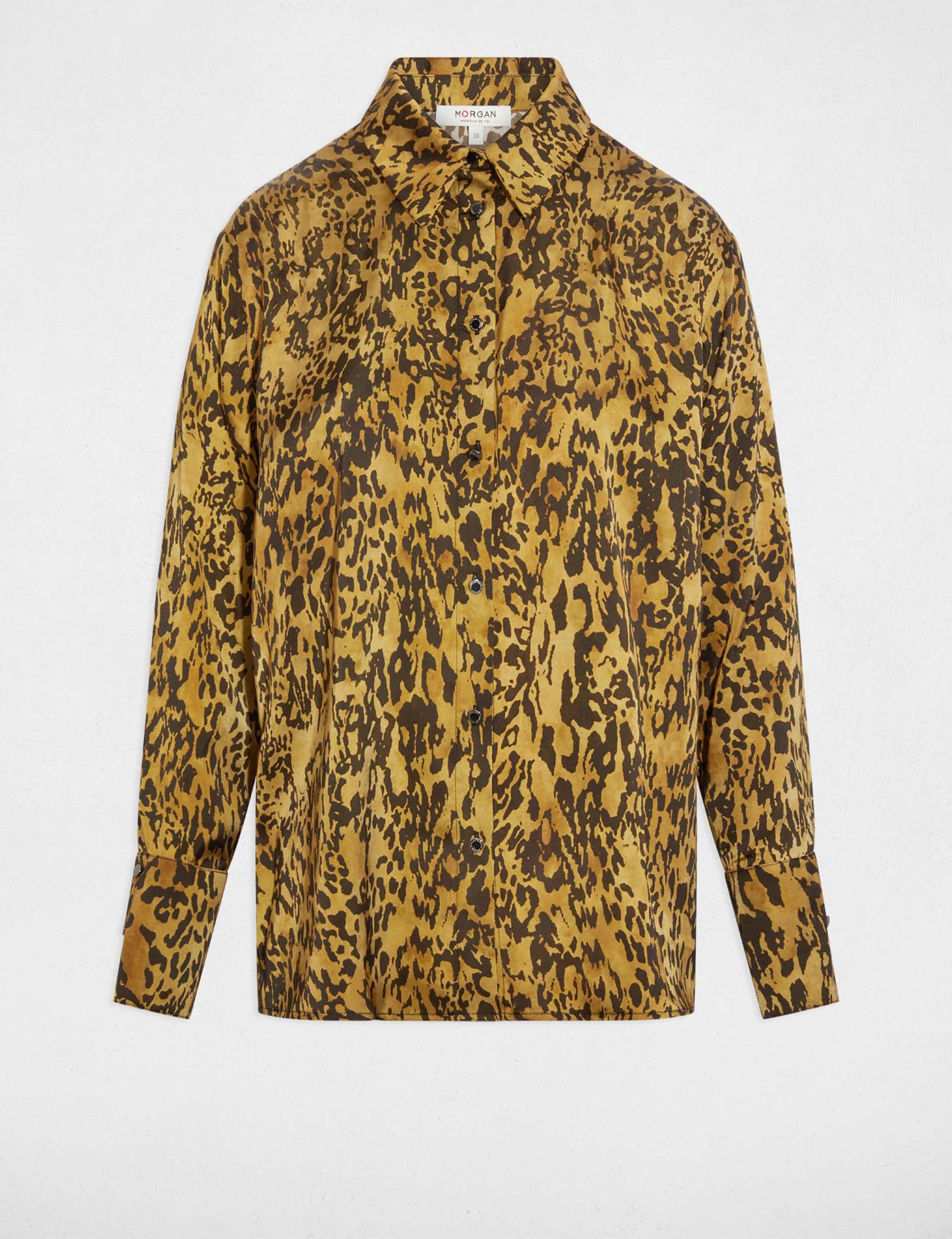 chemise satinee imprimee multicolore femme Chemise satinée imprimée multicolore femme