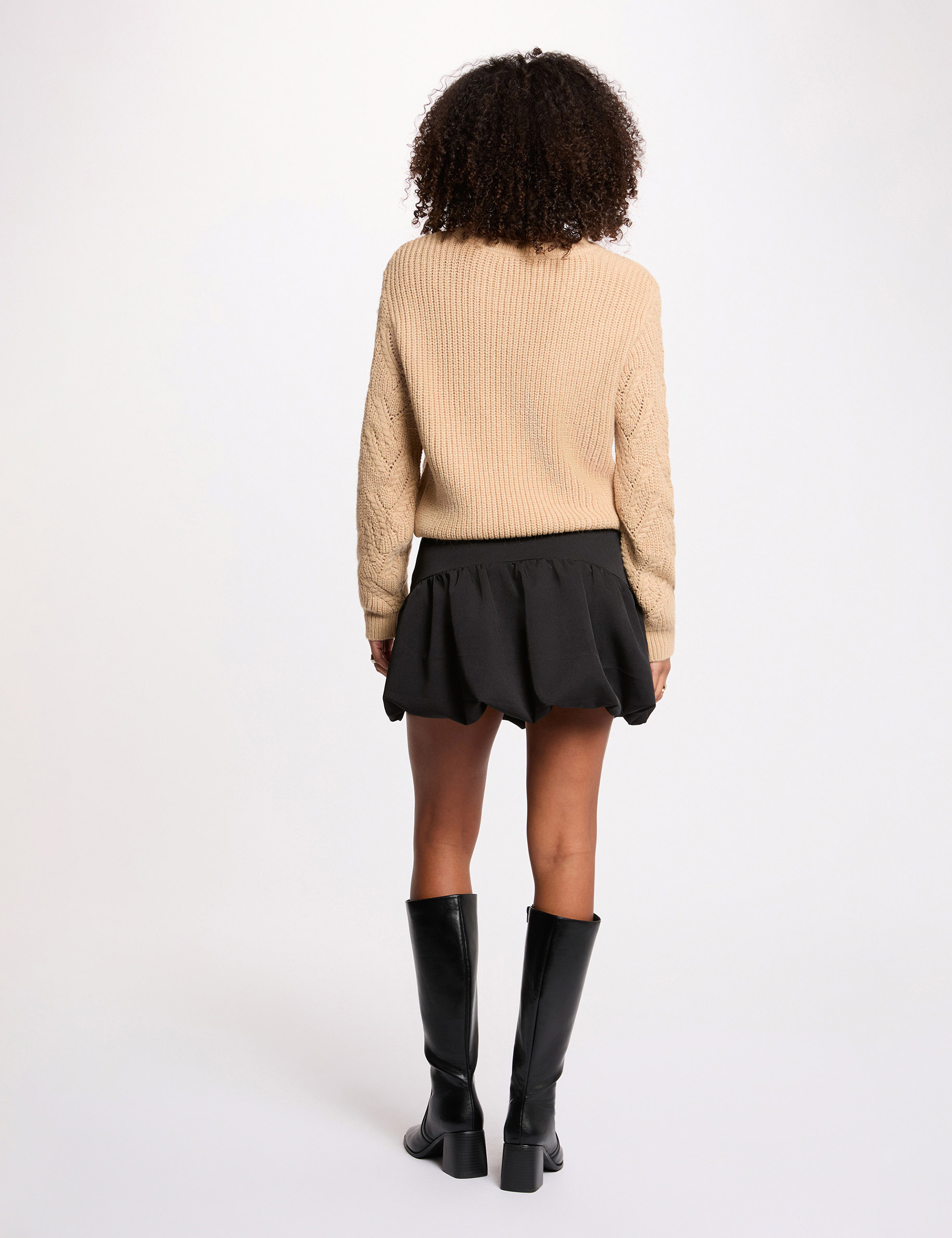 Jupe courte ajustée noir femme