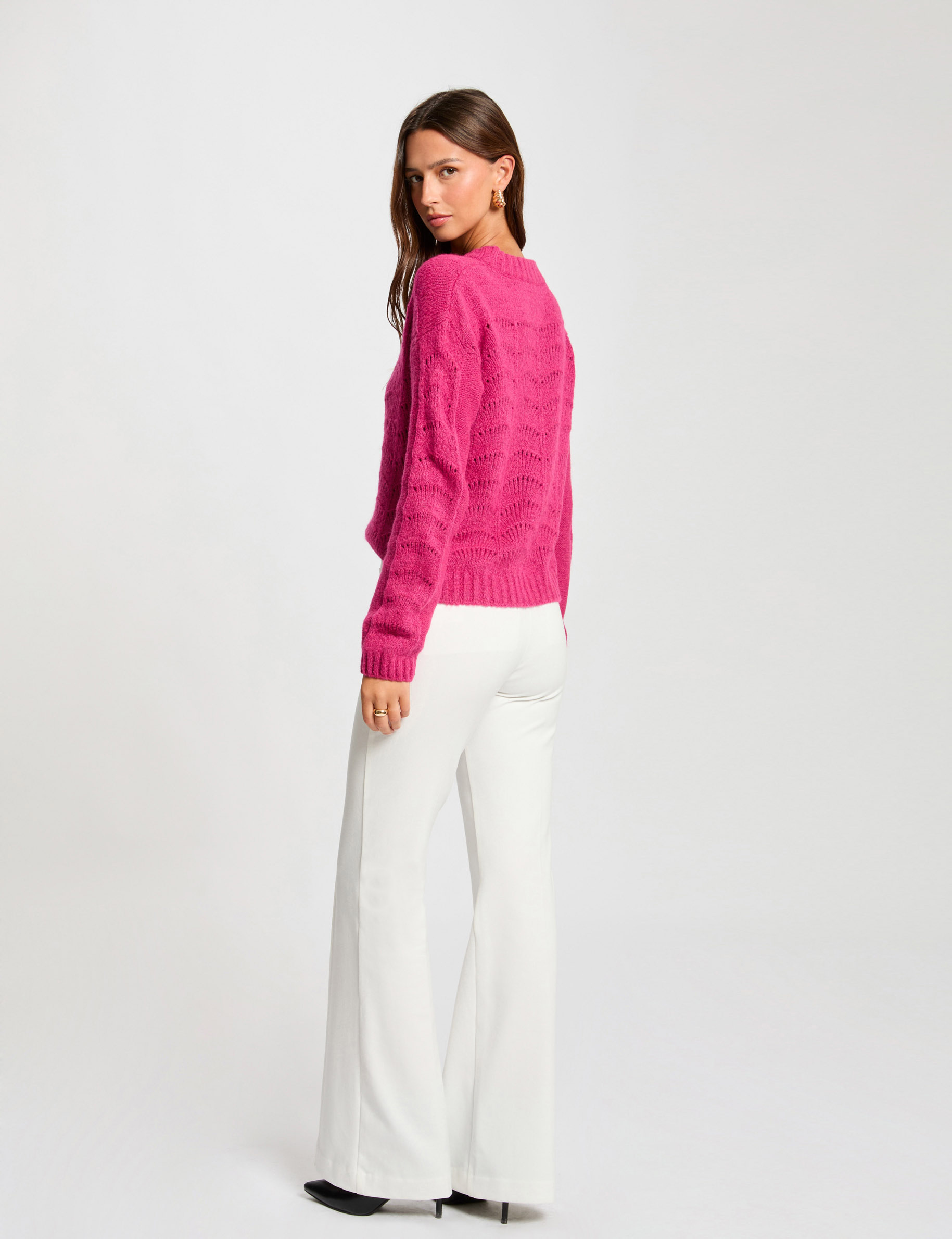 pull manches longues rose fonce femme Pull manches longues rose fonce femme