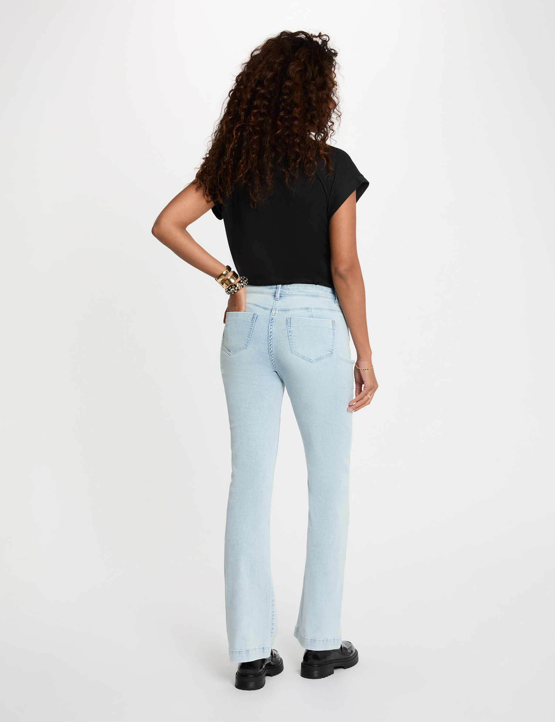 Bootcut jeans gebleekt denim vrouw
