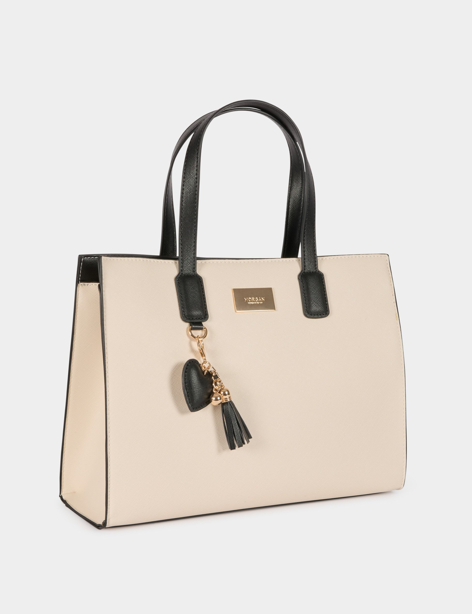 Sac cabas similicuir ivoire femme