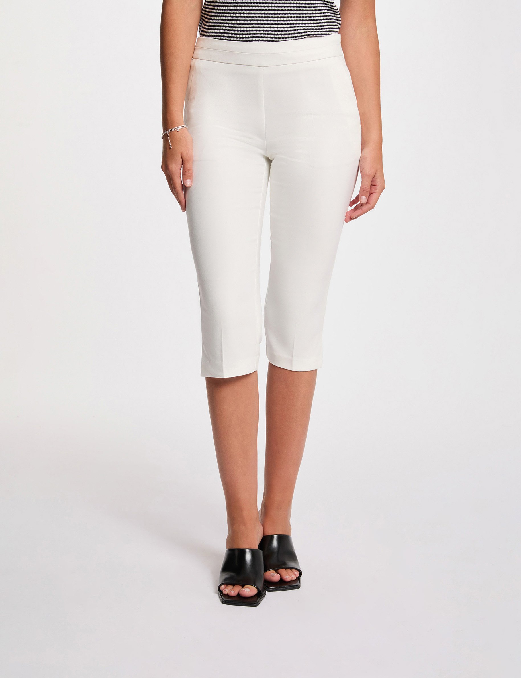 pantacourt slim blanc femme Pantacourt slim blanc femme