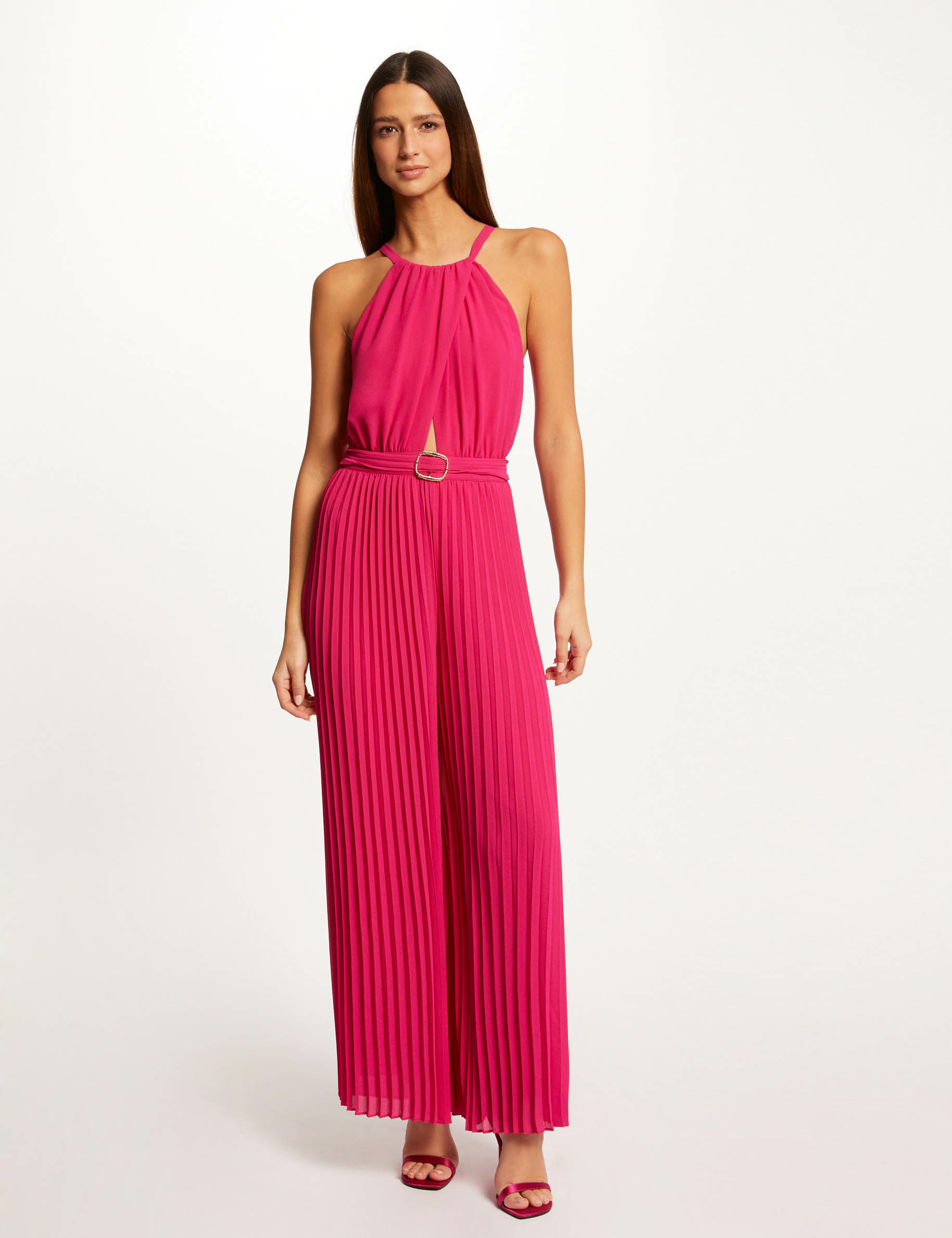 Combinaison large plissée rose fonce femme Combinaison large plissée rose fonce femme