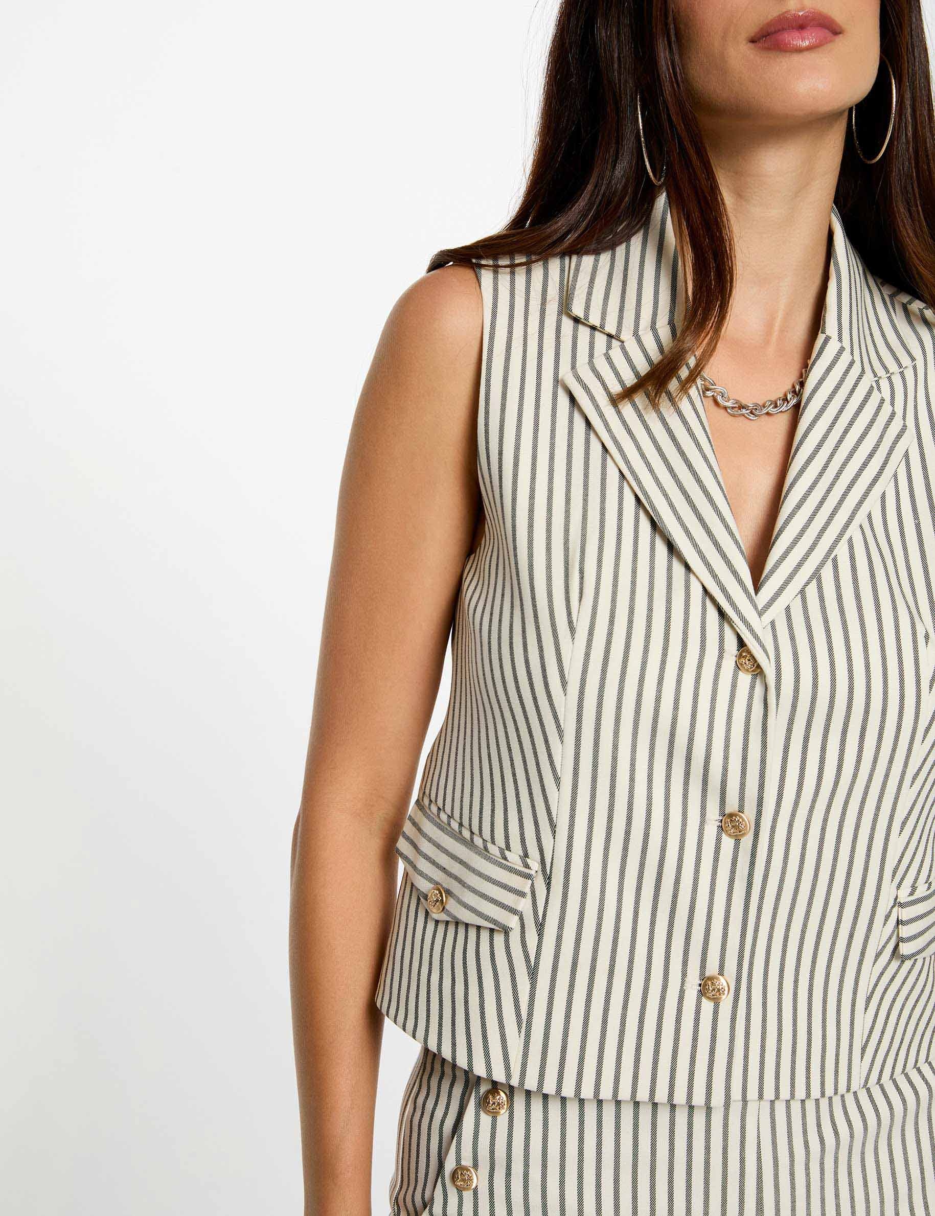 veste sans manches ajustee multicolore femme Veste sans manches ajustée multicolore femme