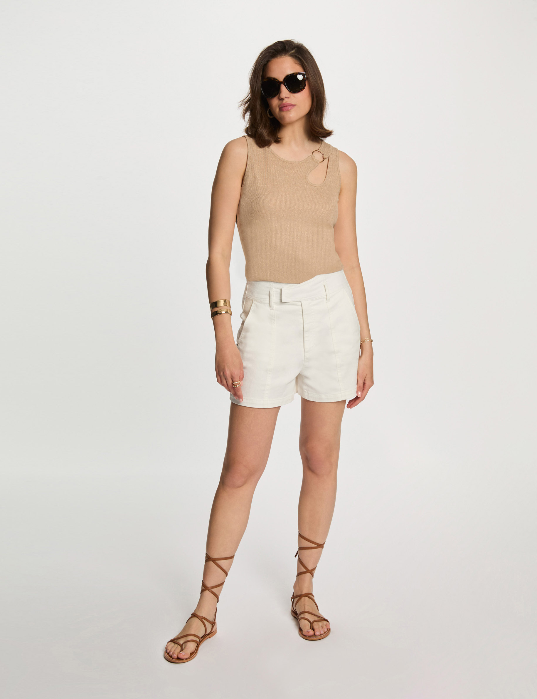 Débardeur sans manches marron clair femme
