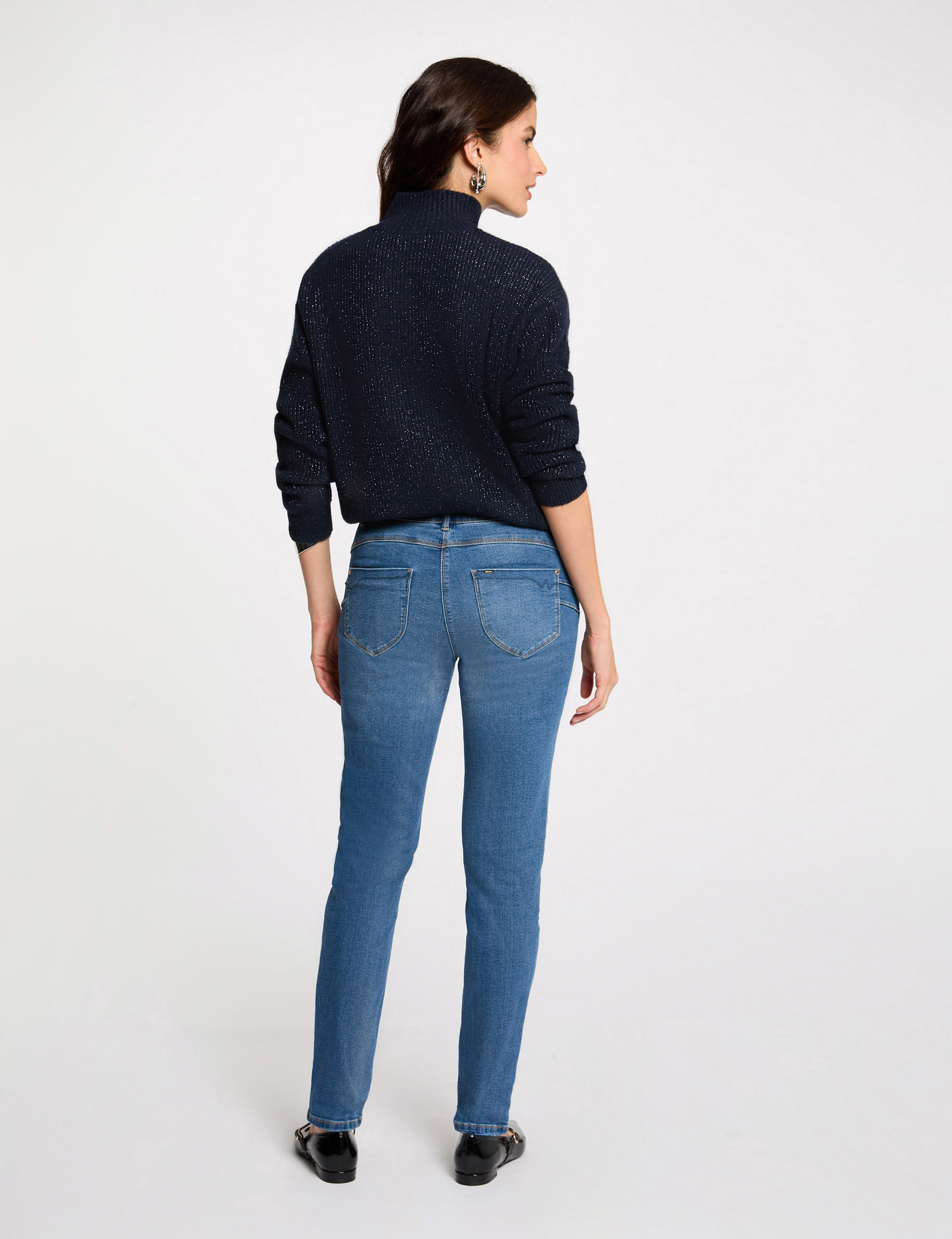 slim fit jeans standaardmaat stone washed denim vrouw Slim fit jeans standaardmaat stone washed denim vrouw