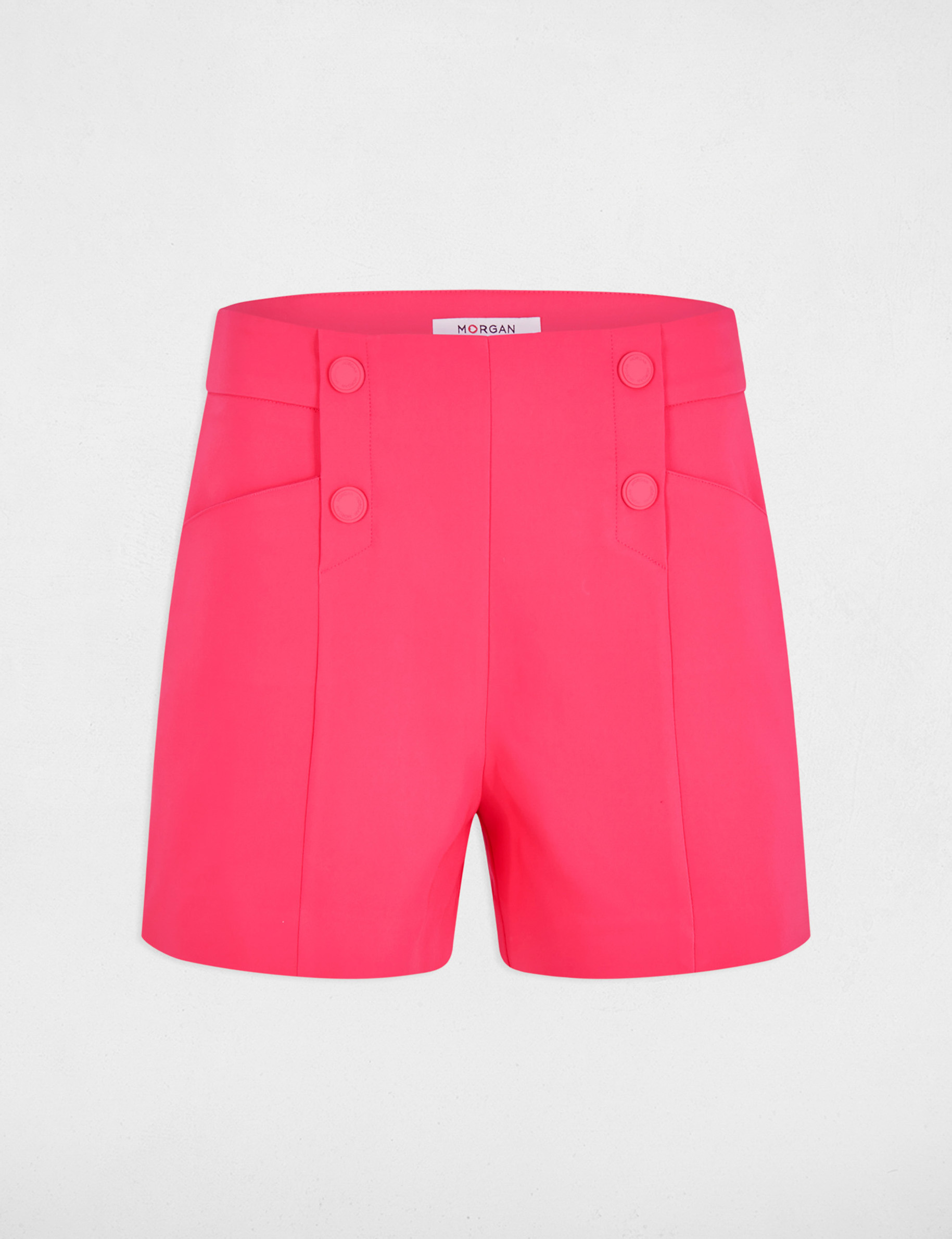 short droit a pinces rose fushia femme Short droit à pinces rose fushia femme