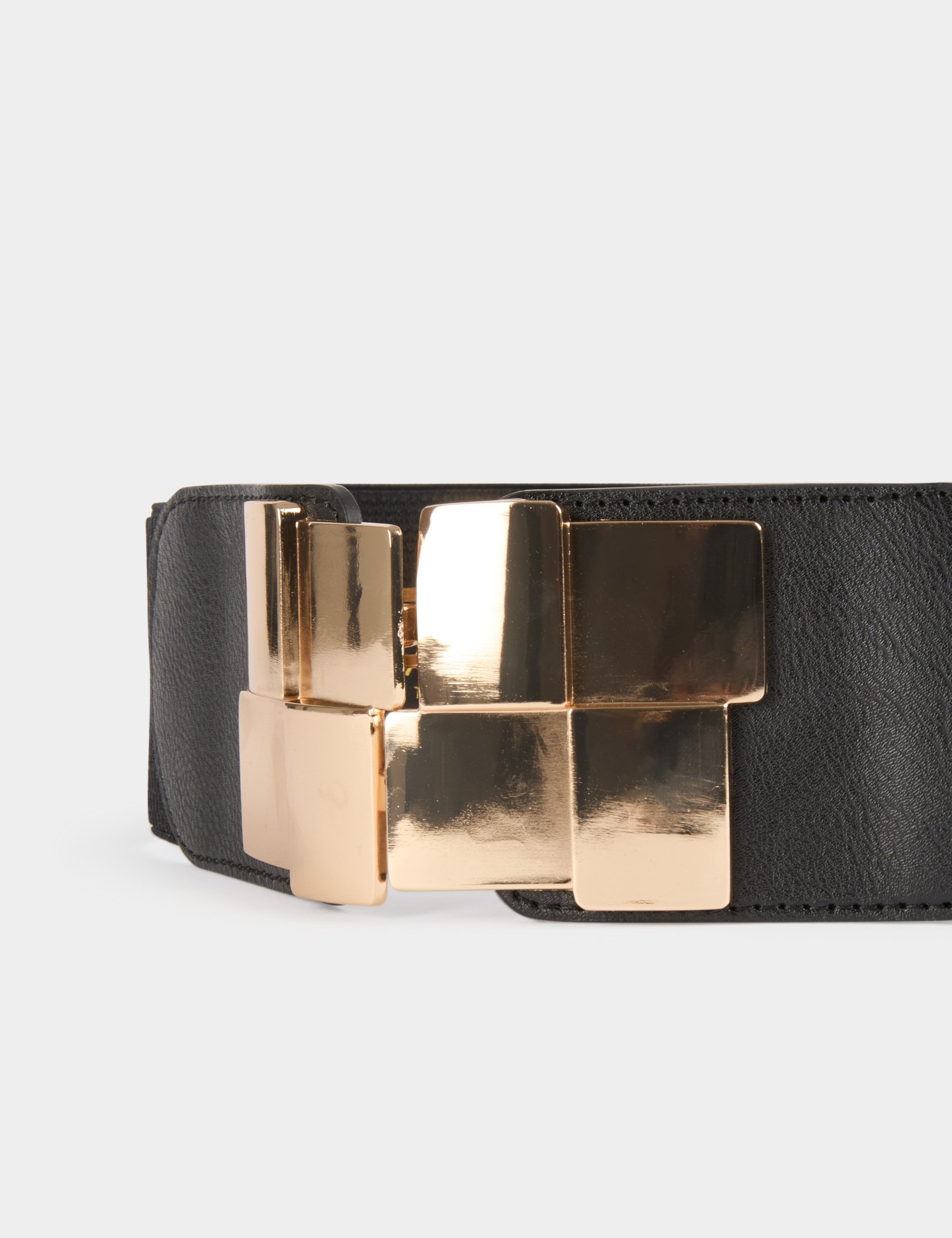 ceinture elastiquee a boucles noir femme Ceinture élastiquée à boucles noir femme