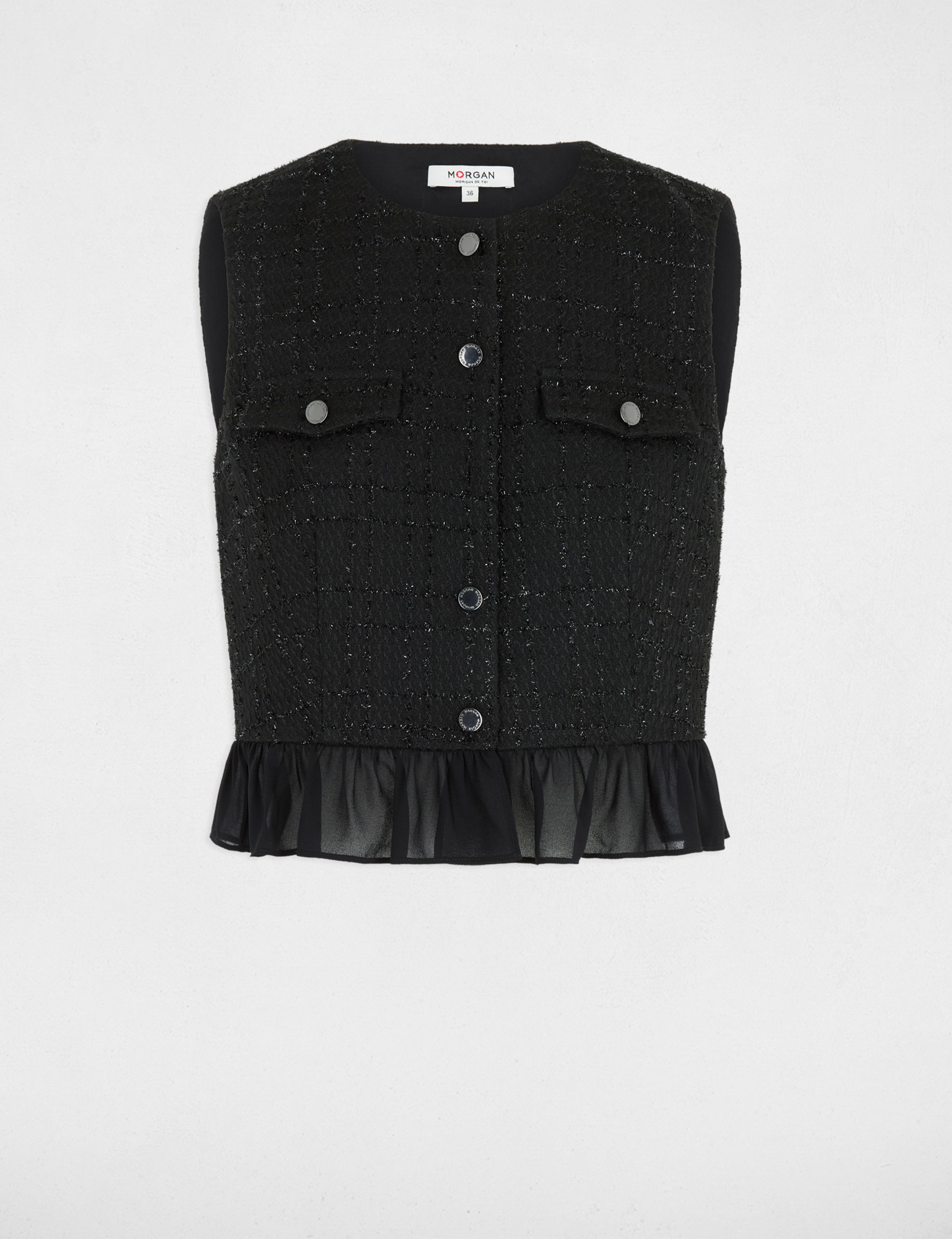 Chemise sans manches noir femme