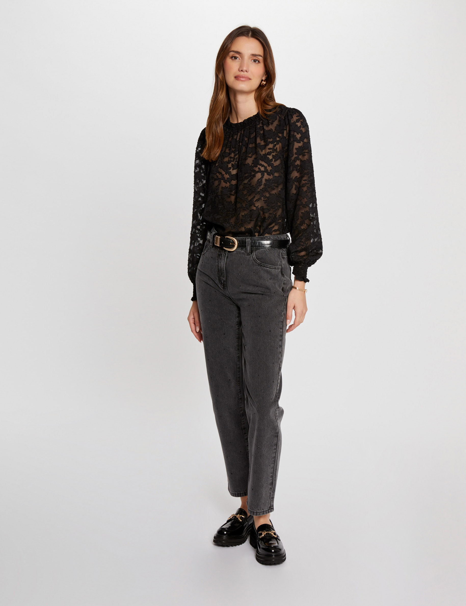 top manches longues dentelle noir femme Top manches longues dentelle noir femme