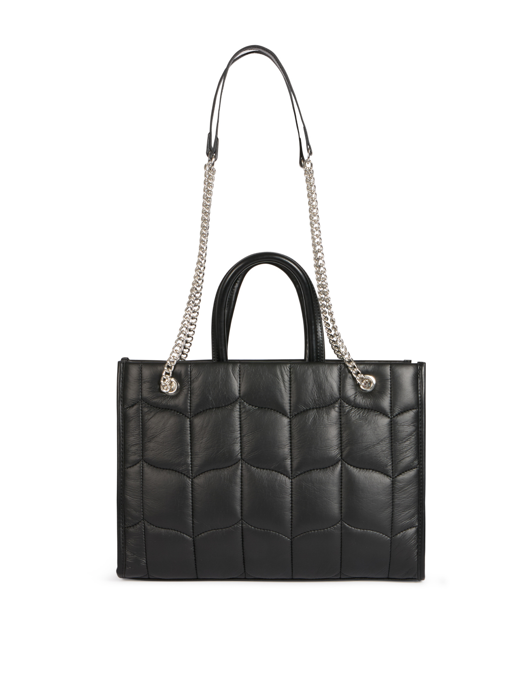 Sac cabas matelassé noir femme