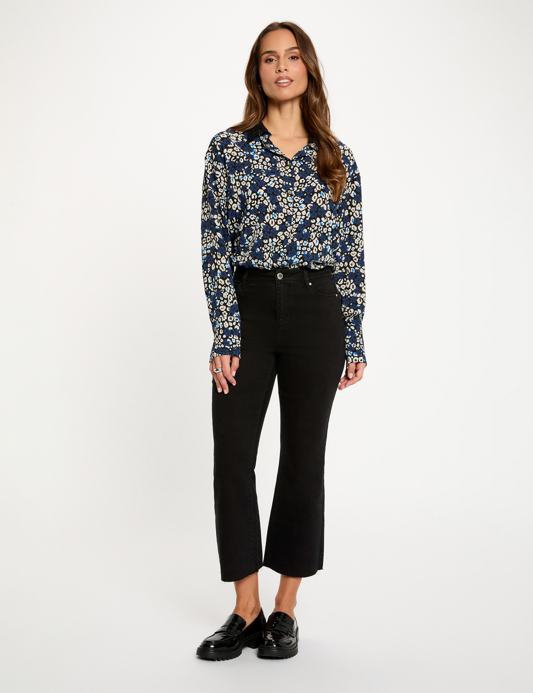 Jean flare 7/8 noir femme