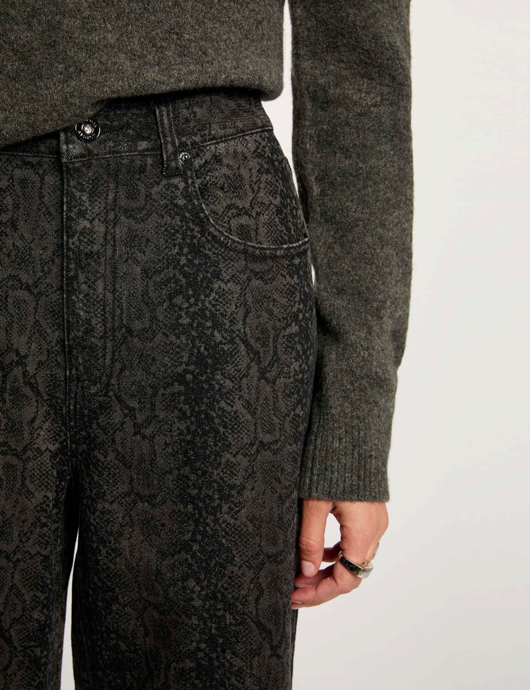 Hoge taille wijde jeans meerkleurig vrouw