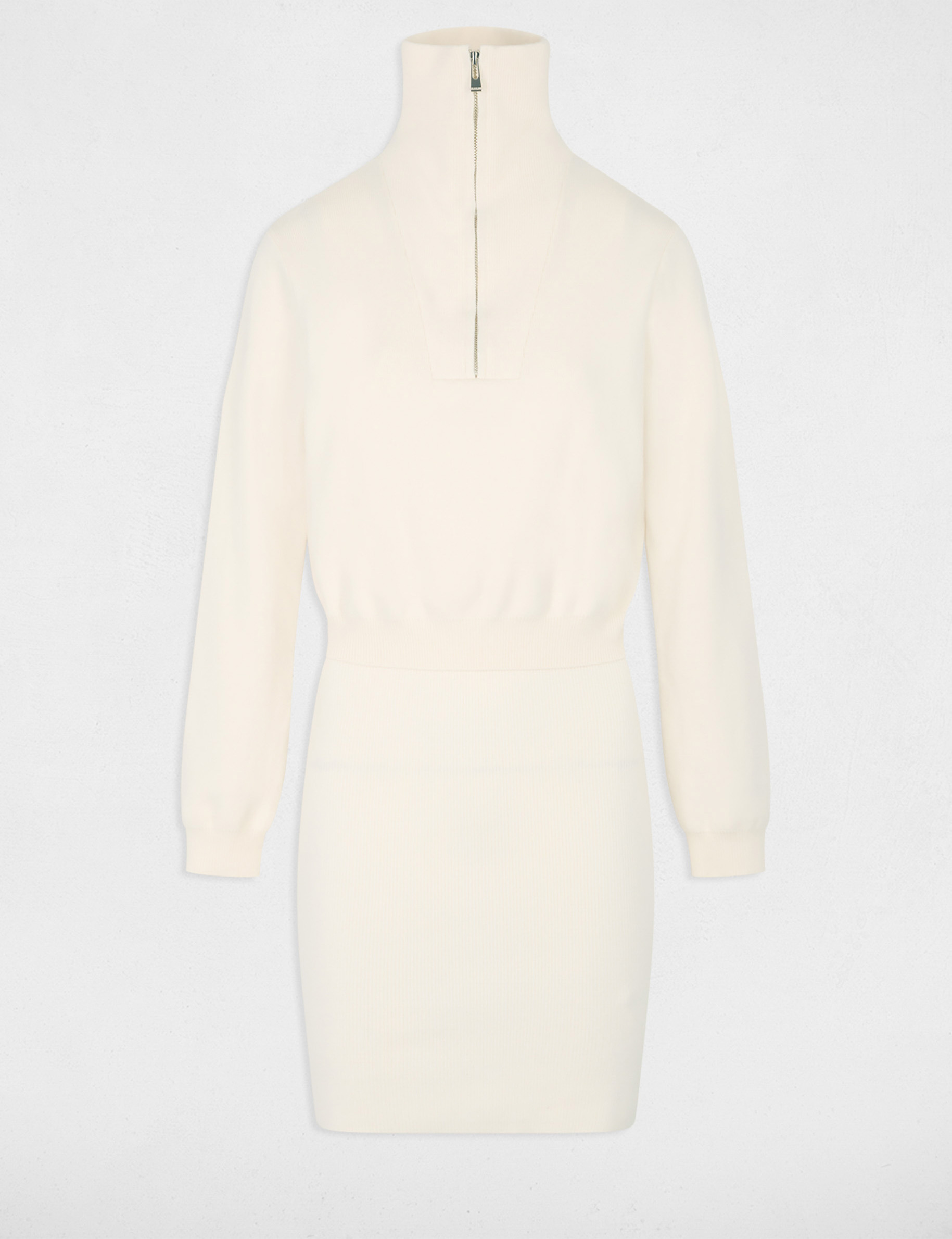 Robe courte effet 2-en-1 ivoire femme