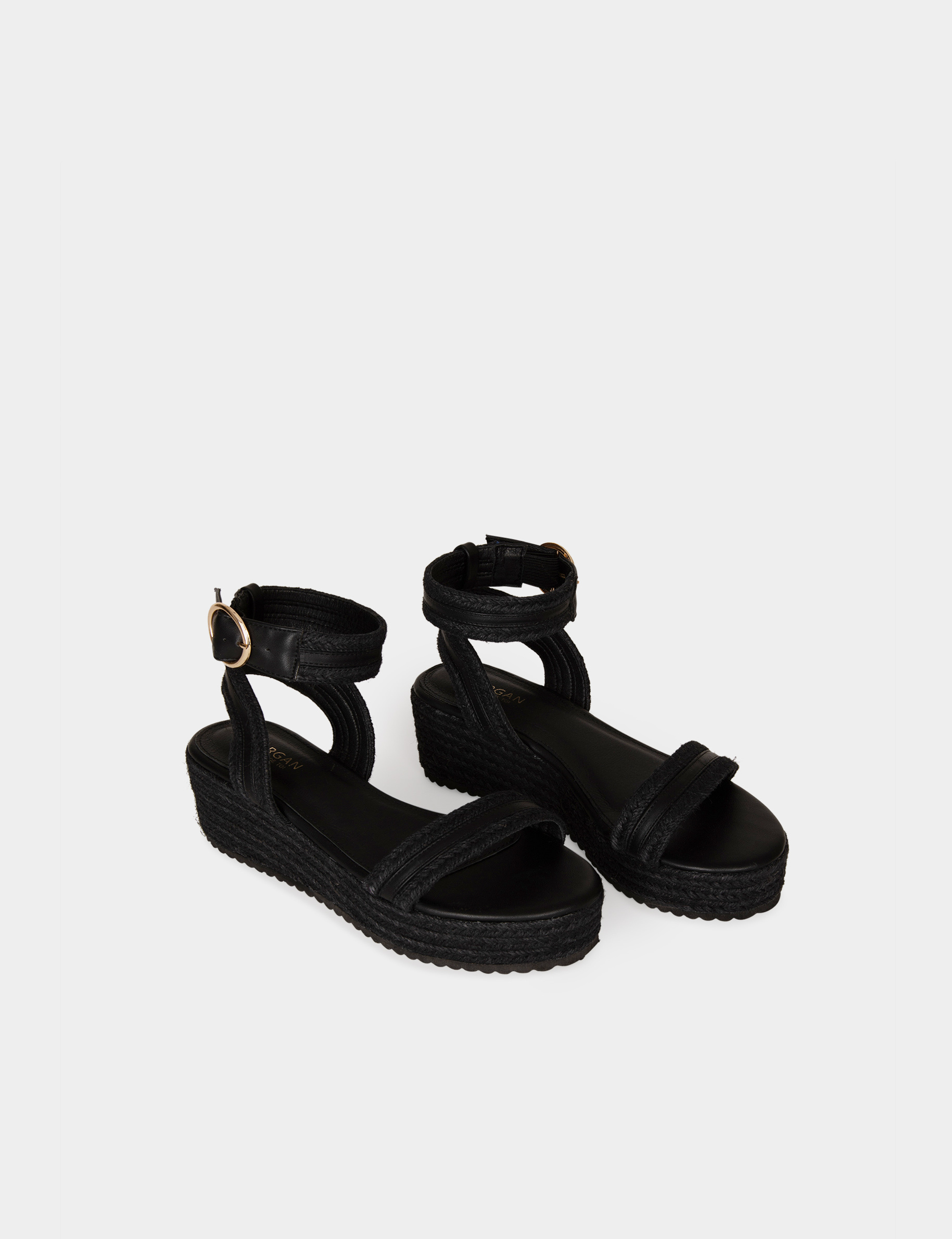 Sandalen met sleehak zwart vrouw