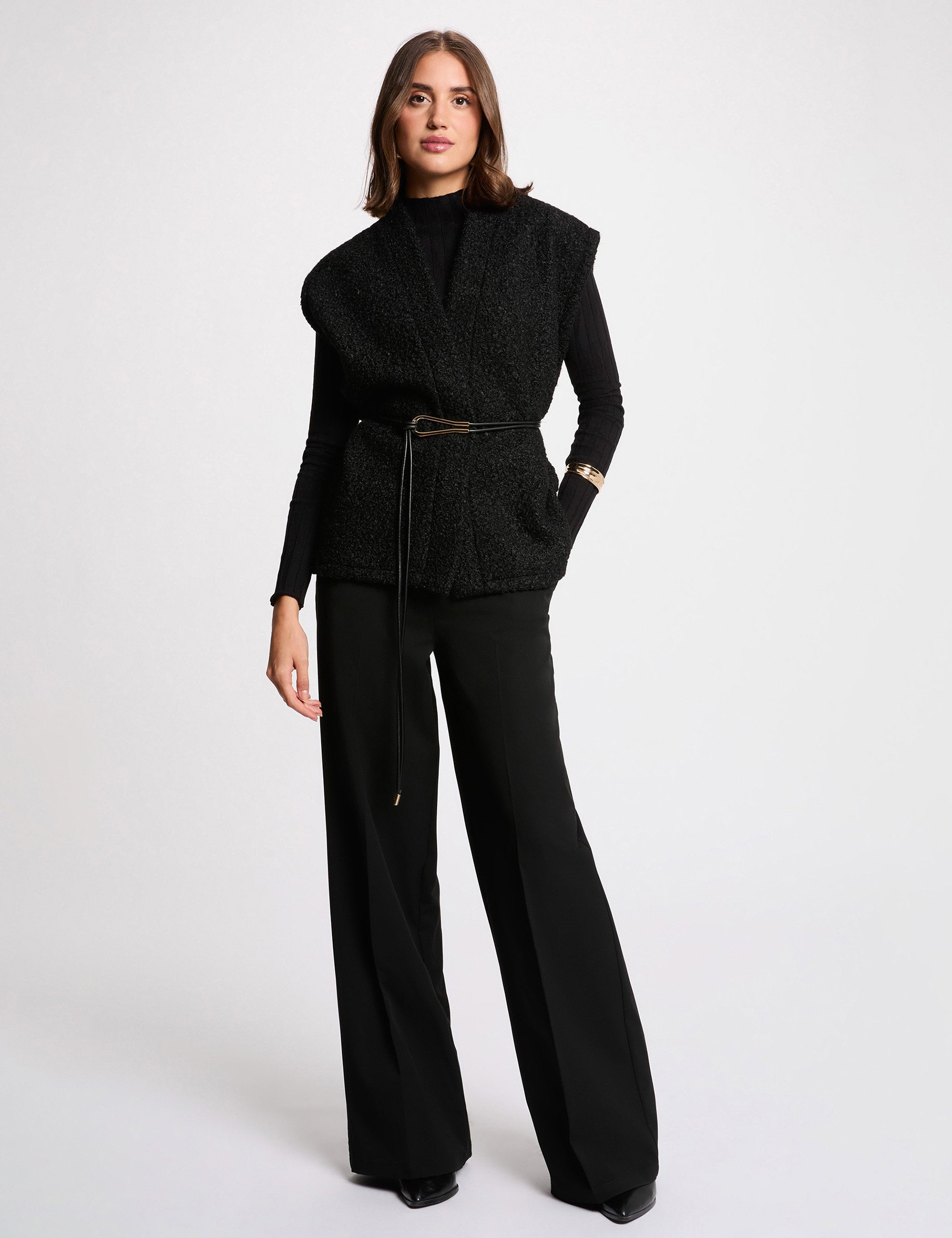 Veste sans manches noir femme