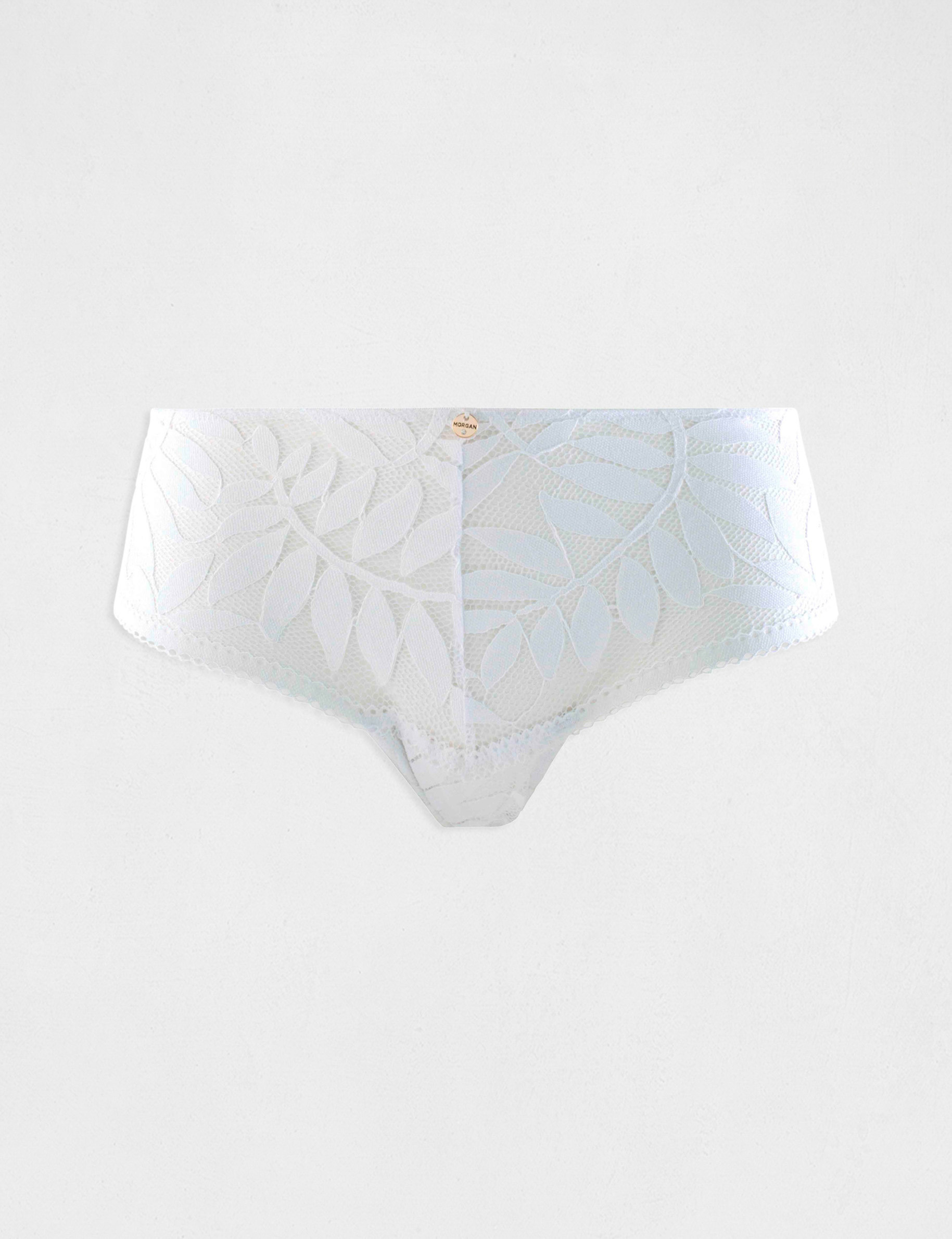 Shorty en dentelle blanc femme