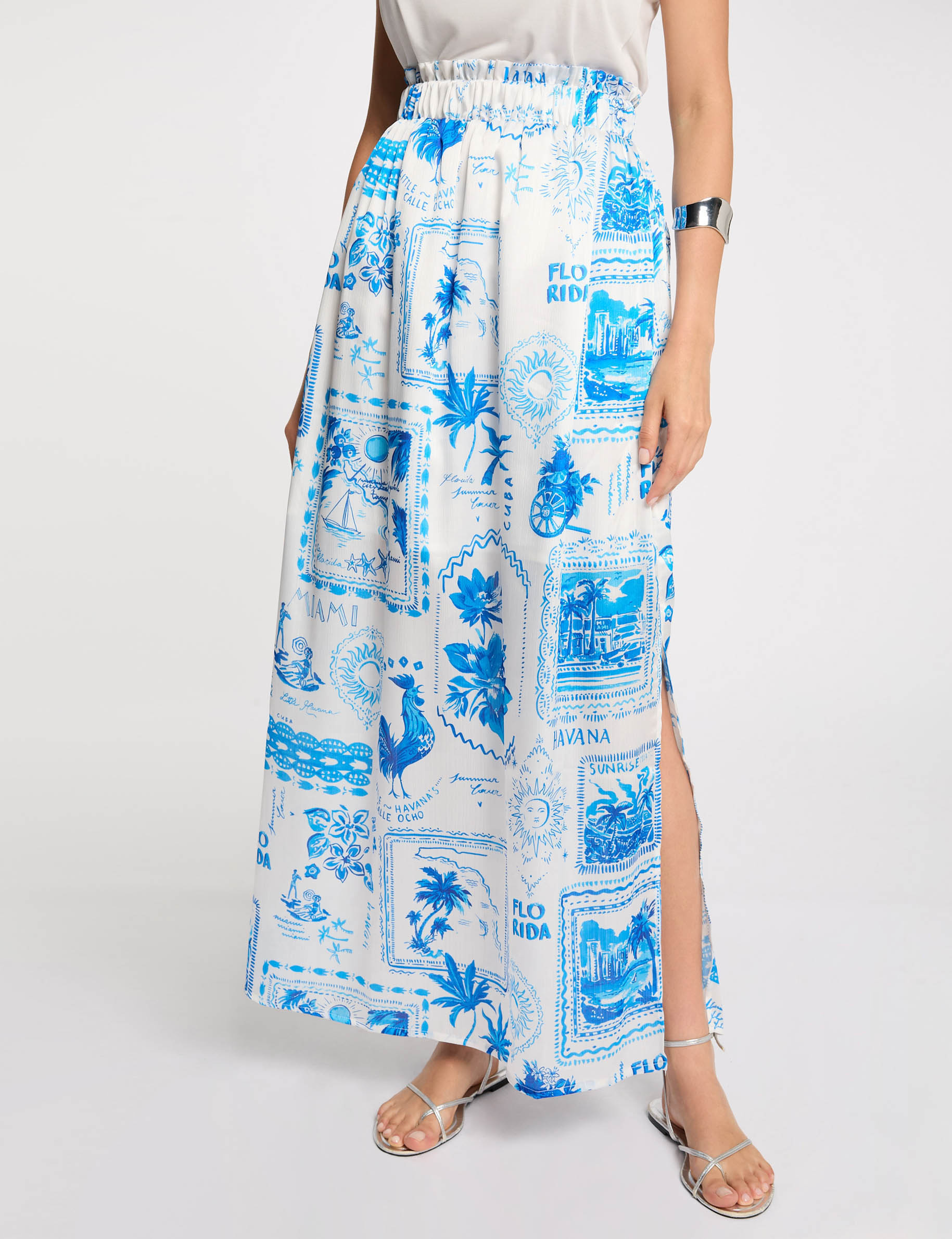 lange rok met print meerkleurig vrouw Lange rok met print meerkleurig vrouw