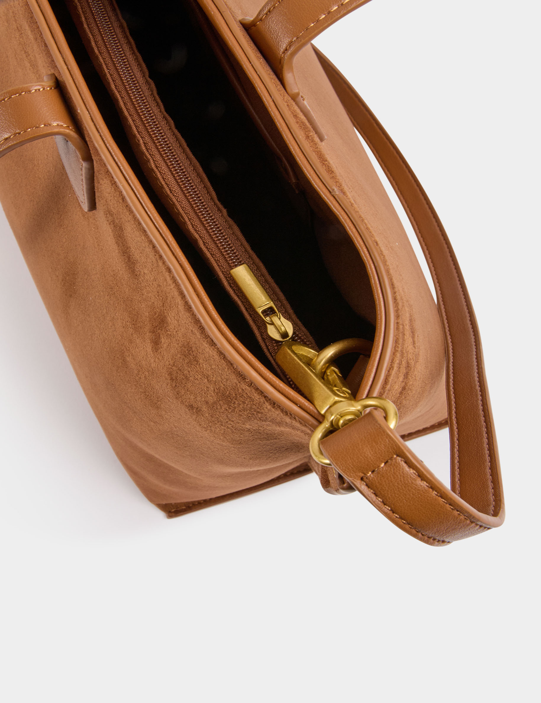 Sac cabas clout&eacute; camel femme