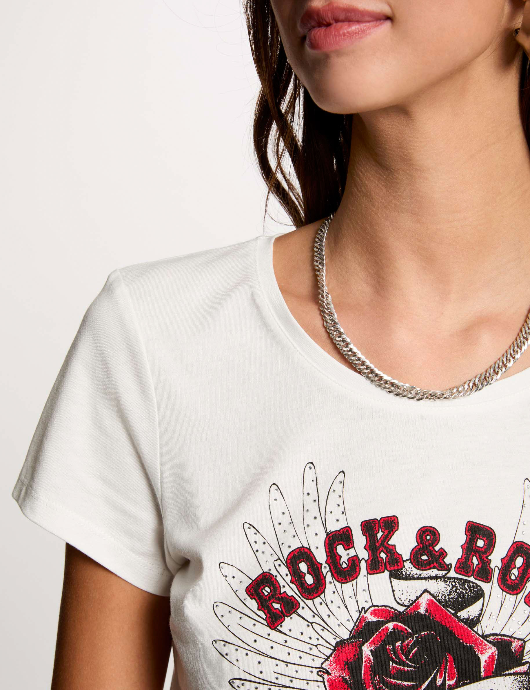 t shirt met opschrift helder wit vrouw T-shirt met opschrift helder wit vrouw